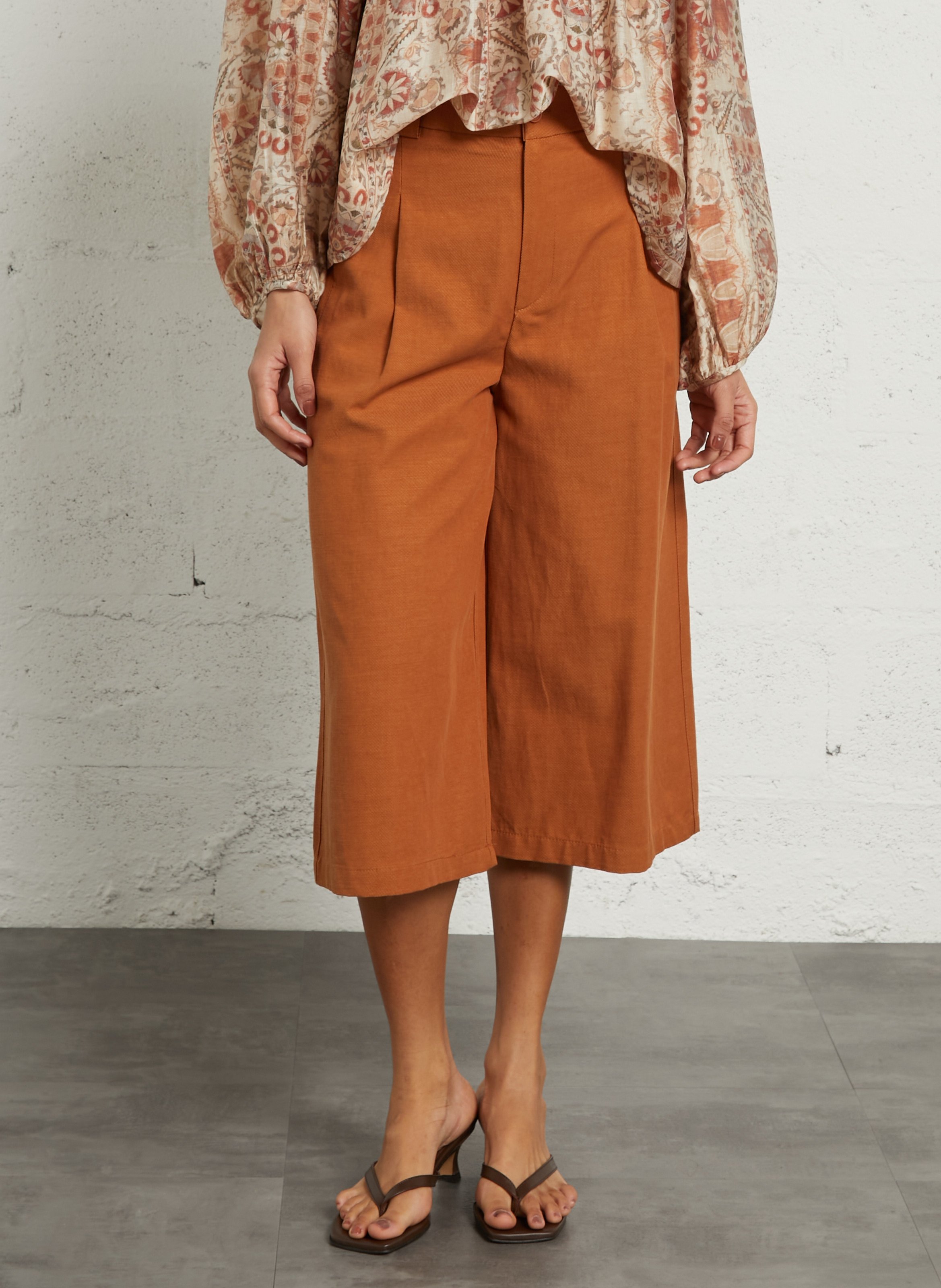 Pantacourt en coton mélangé SEE U SOON Orange