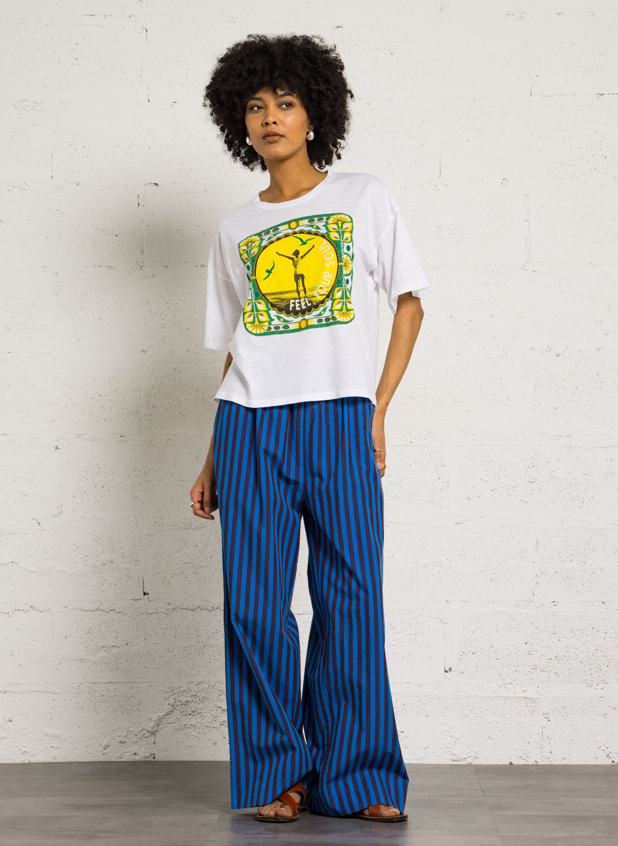 Round-neck organic cotton T-shirt LEON & HARPER White