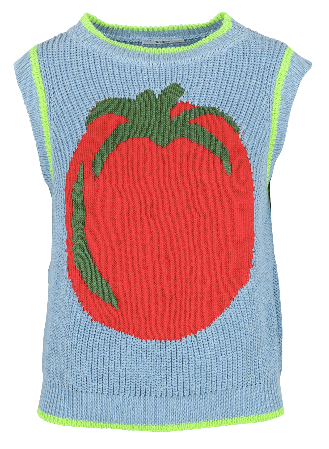 Straight cotton-blend sweater with round neck DR BLOOM Blue