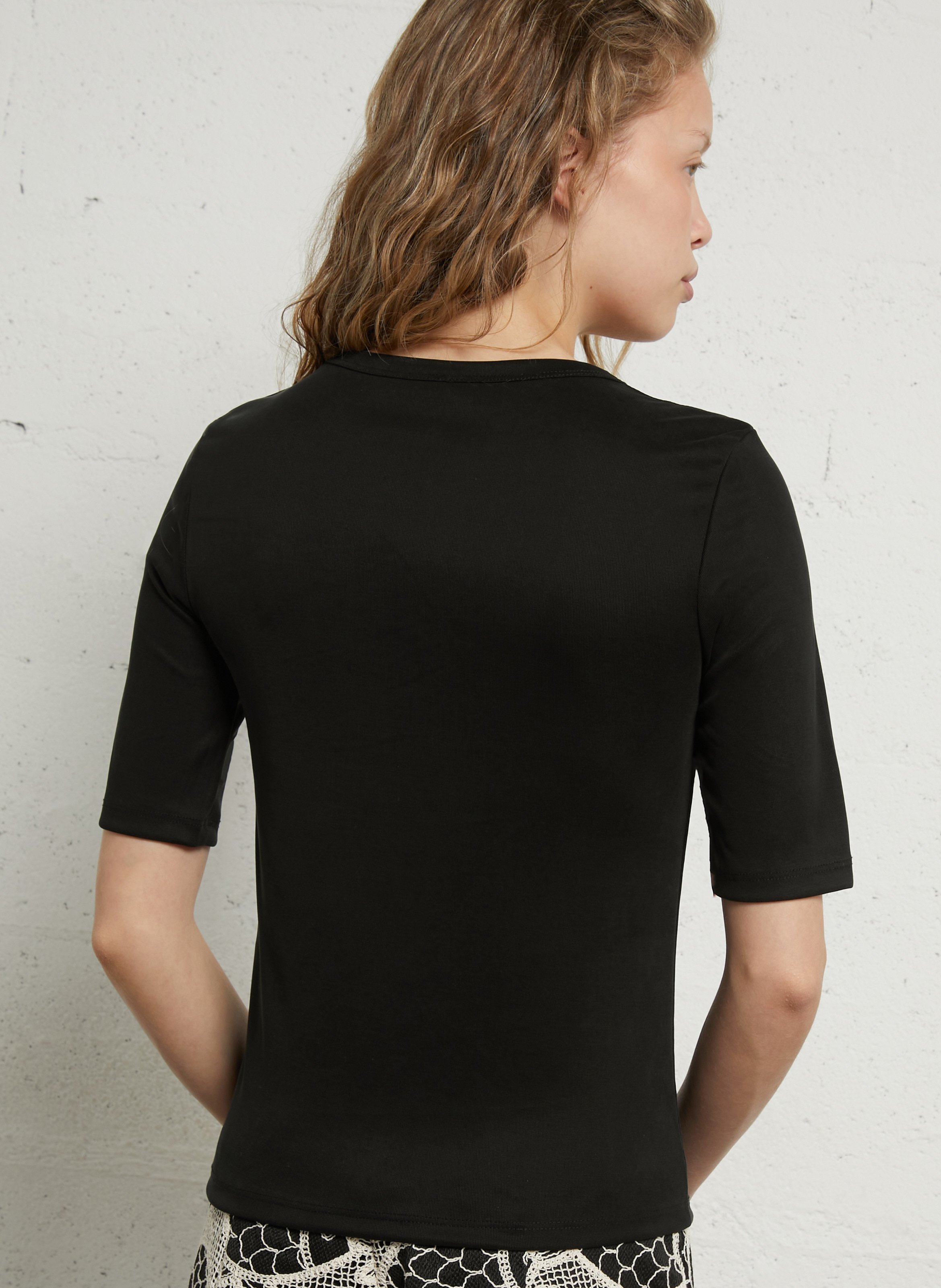 Straight-fit T-shirt met V-hals IMPERIAL Zwart