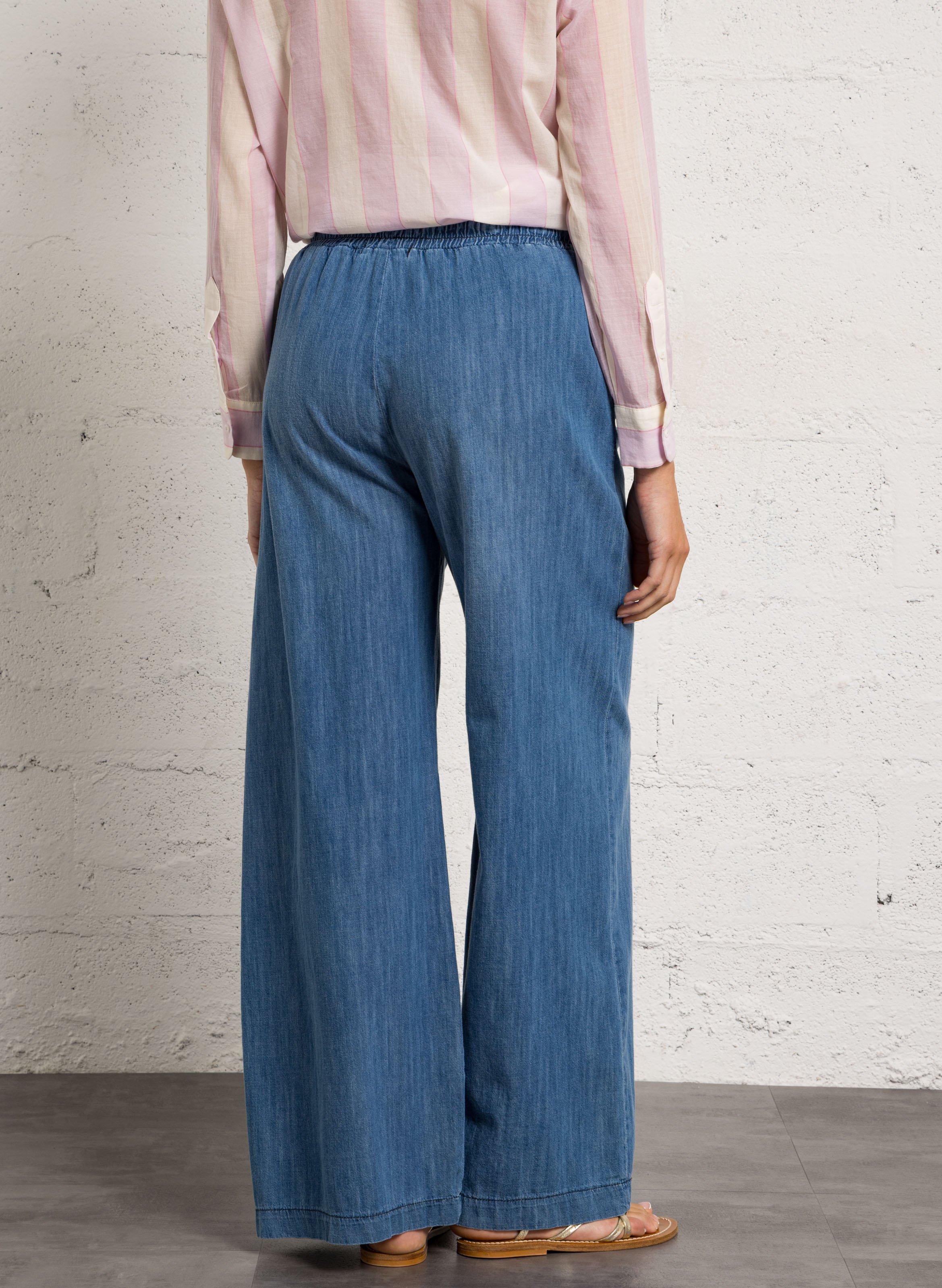 Jeans wide leg PLEASE Blu