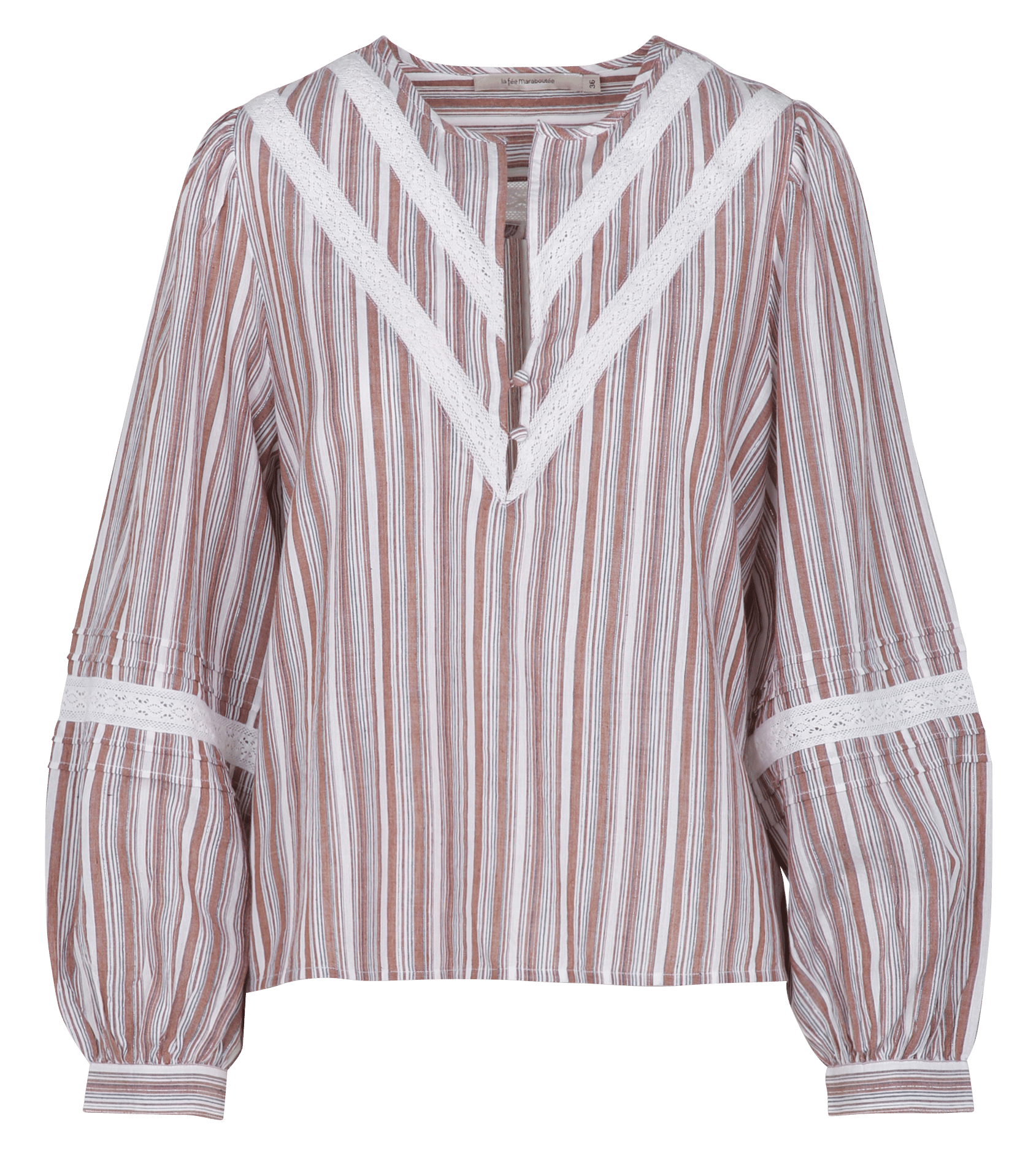 Blouse ample en coton bio mélangé LA FEE MARABOUTEE Marron