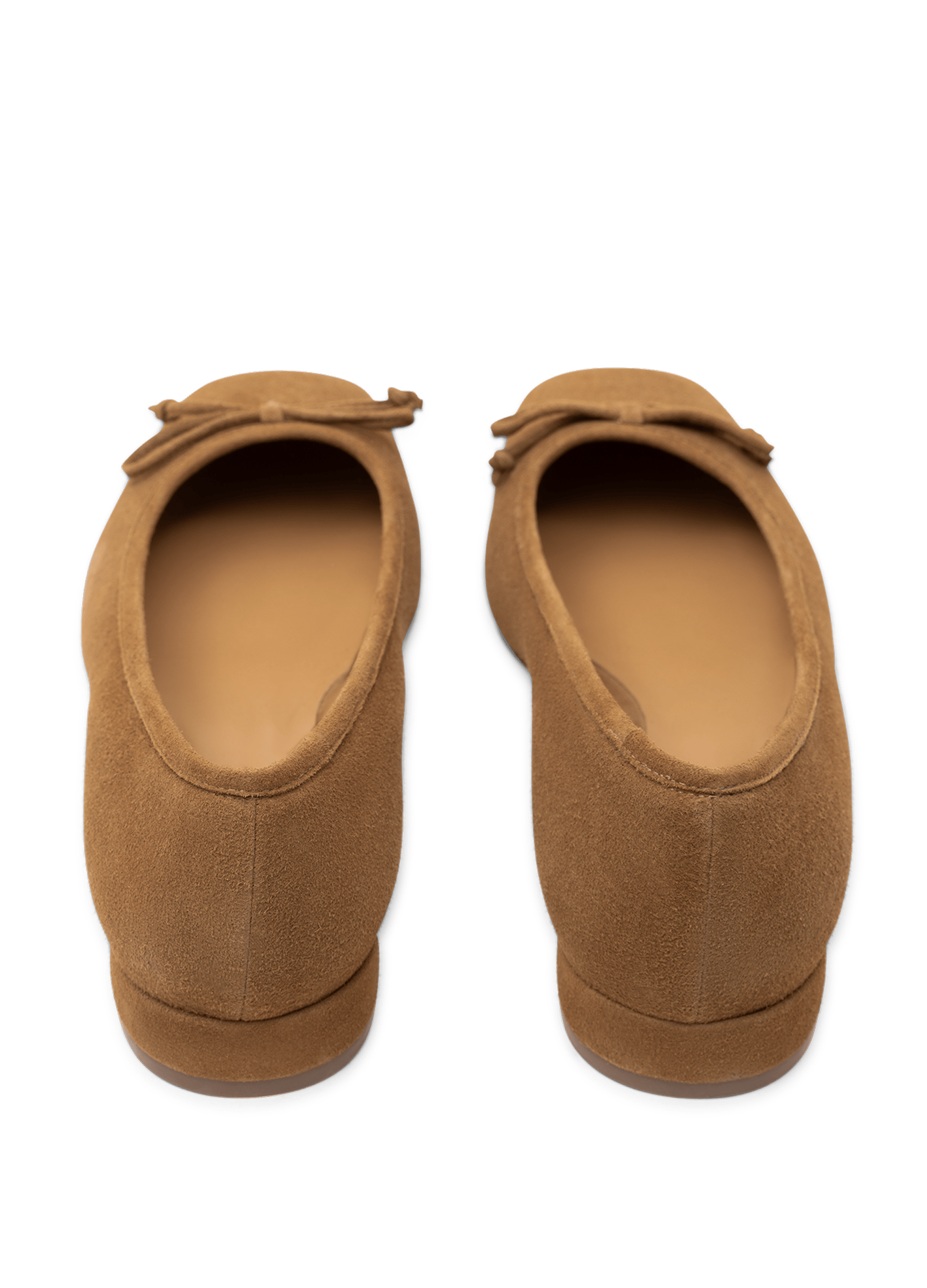 Camel suede leather ballerina flats PARALLELE PARIS Brown