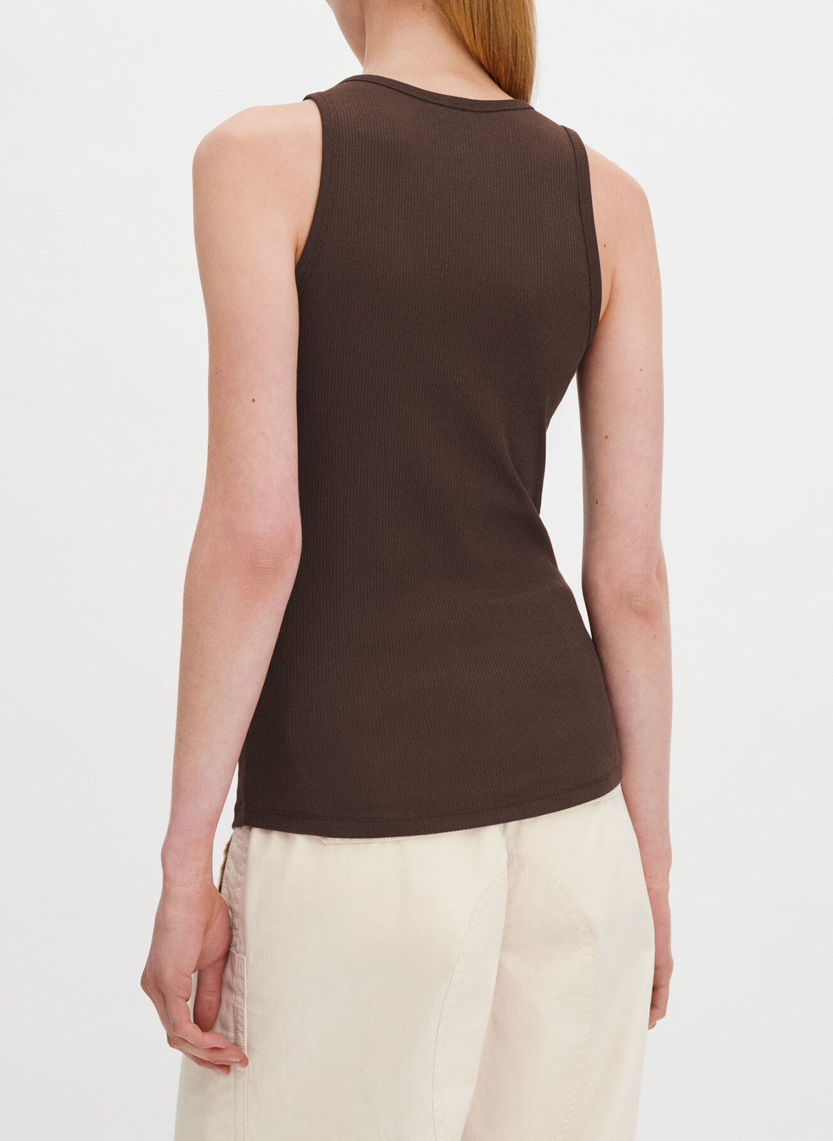 Eng anliegendes Tanktop aus Bio-Baumwollmischung FILIPPA K Braun