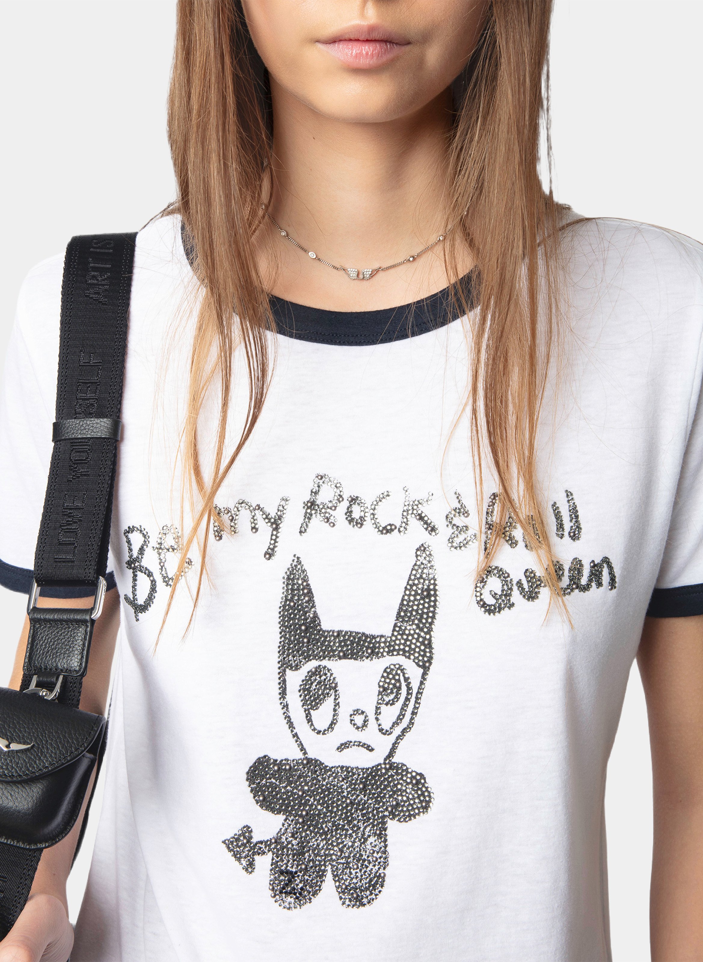 Straight T-shirt with rhinestones ZADIG&VOLTAIRE White