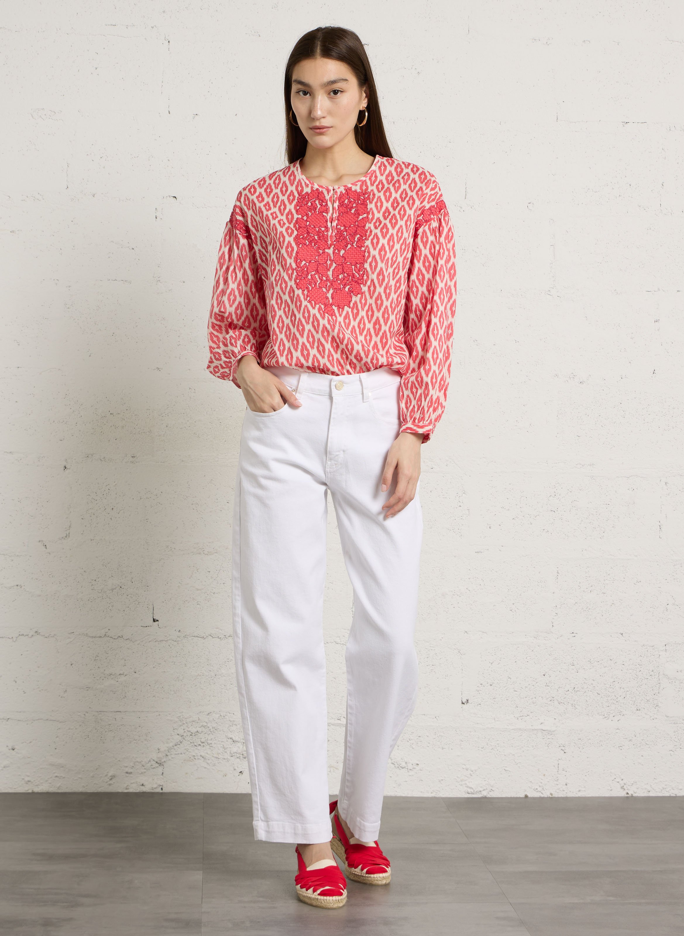Cotton-blend boyfit jeans SUD EXPRESS White