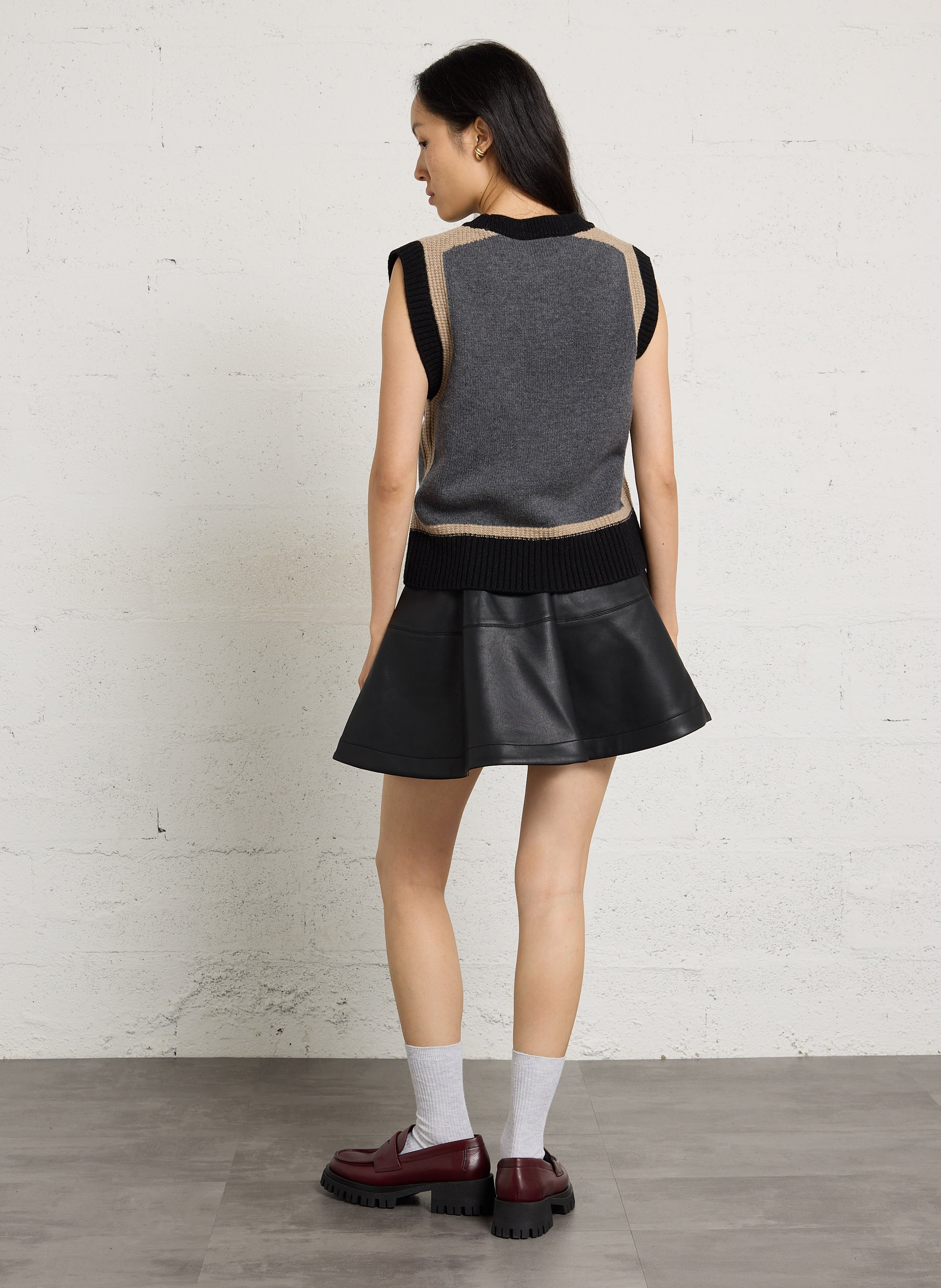 Pull droit en laine MAISON 123 Gris