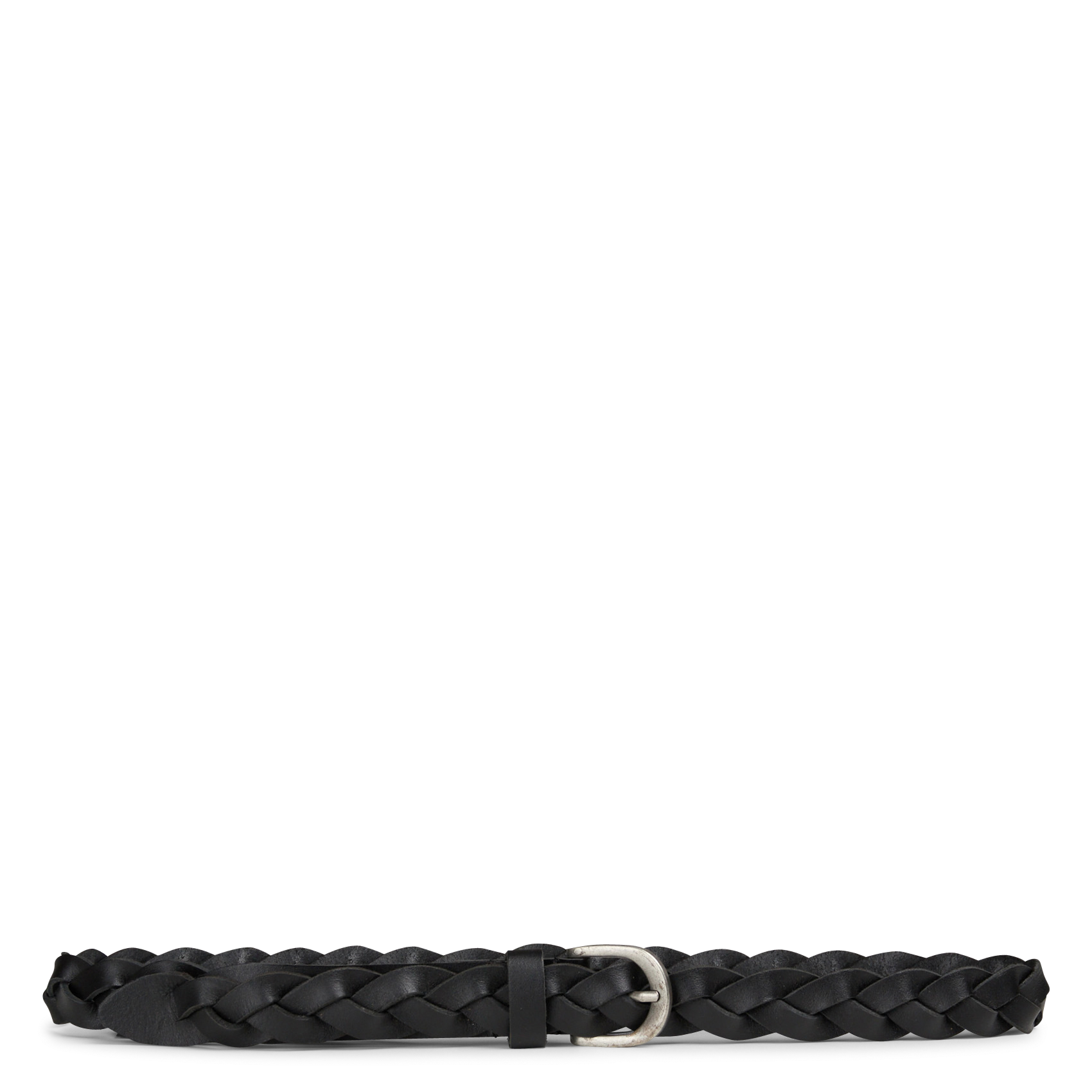 Braided leather belt IKKS Black
