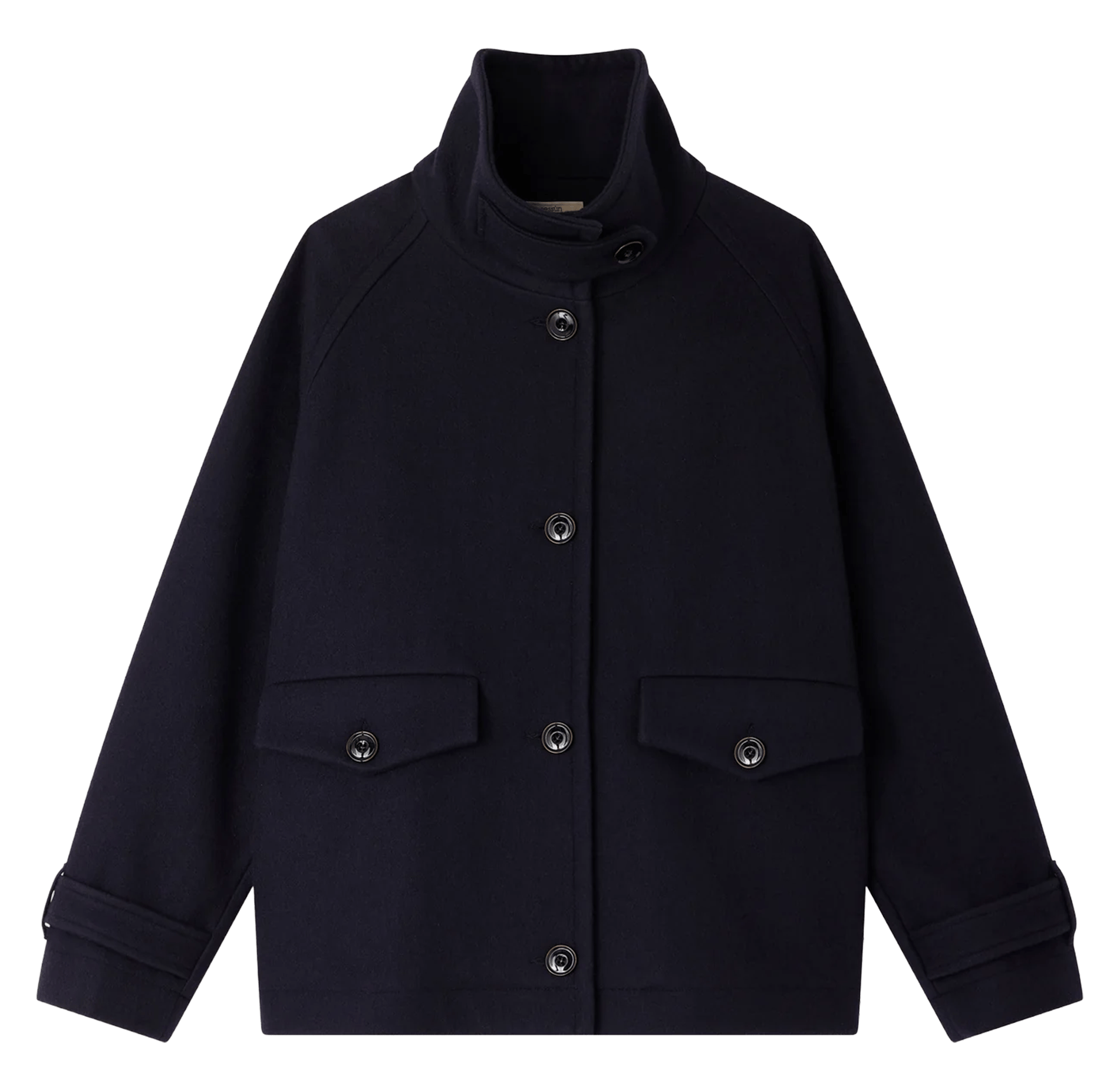 Short high-neck wool-blend coat SESSUN Grey