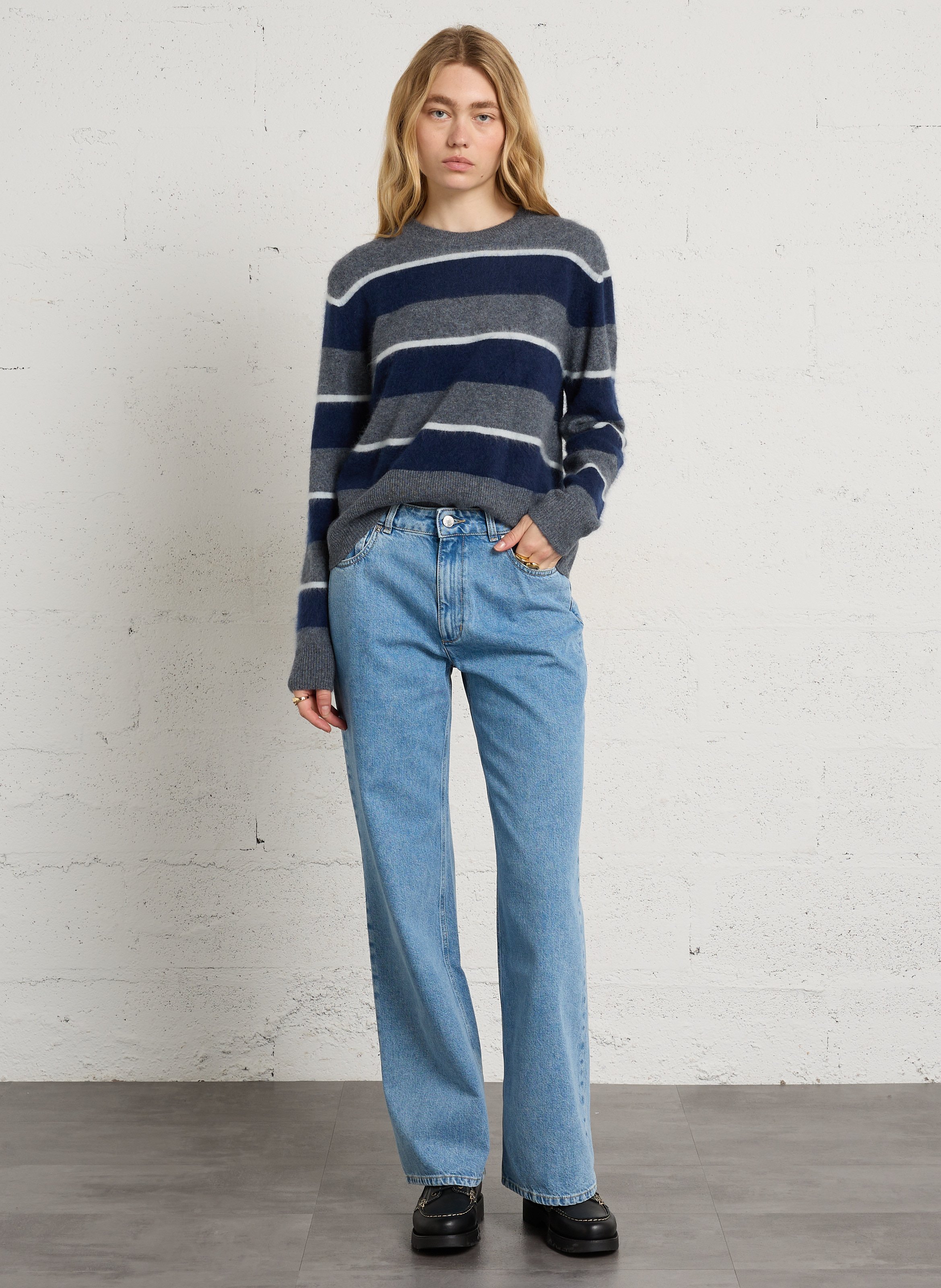 Wide-leg cotton jeans BERENICE Blue