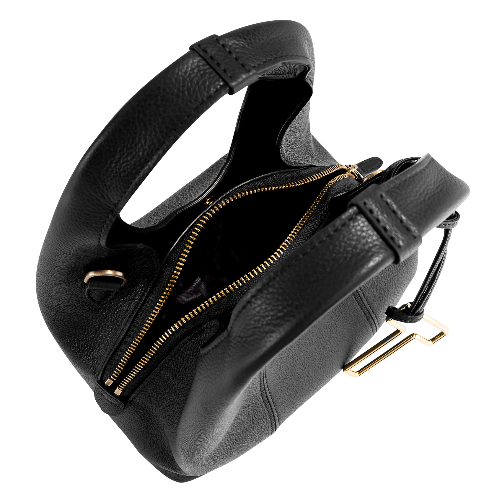 Sac bandoulière en cuir grainé  LE TANNEUR Noir