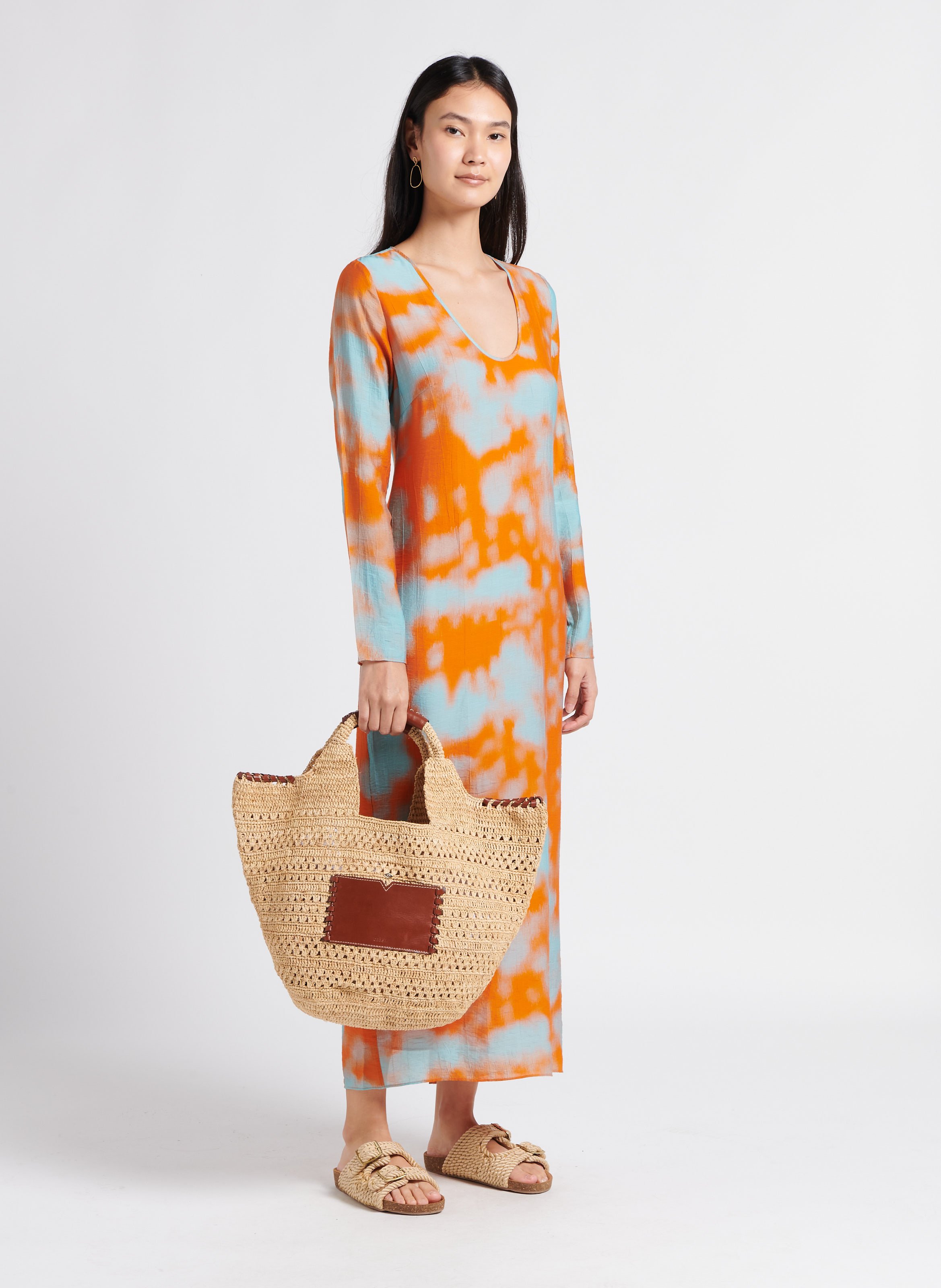 Shopper van riet en leer BA&SH Bruin