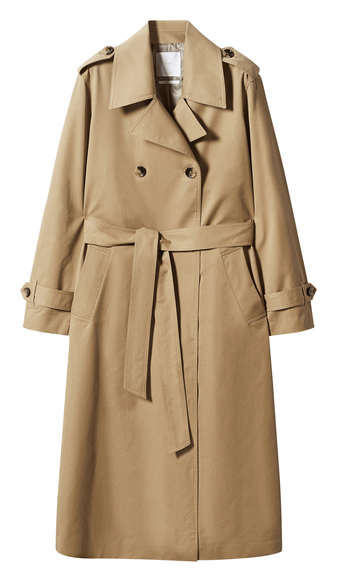 Cotton-blend trench coat with tailored collar BrownMANGO