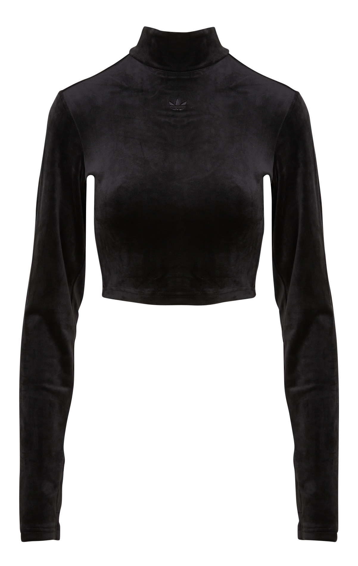 Velvet effect high-neck crop top ADIDAS Black