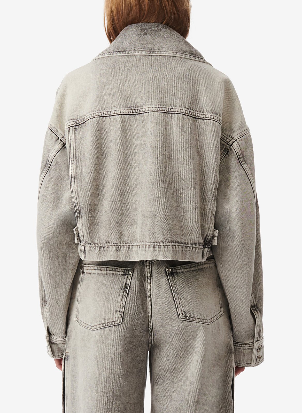 Jacket with classic cotton denim collar IRO Grey