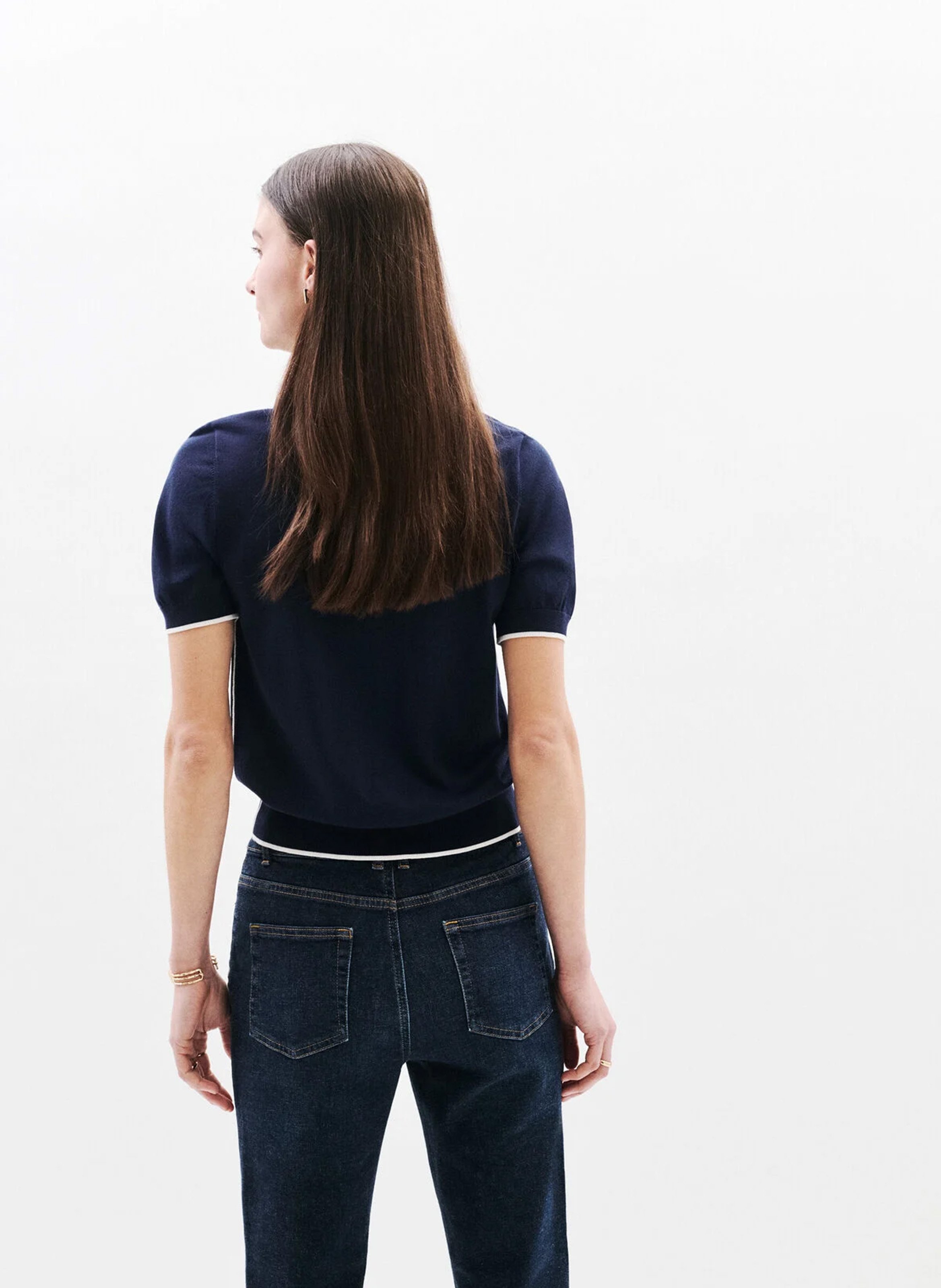 Pull droit col classique CAROLL Bleu