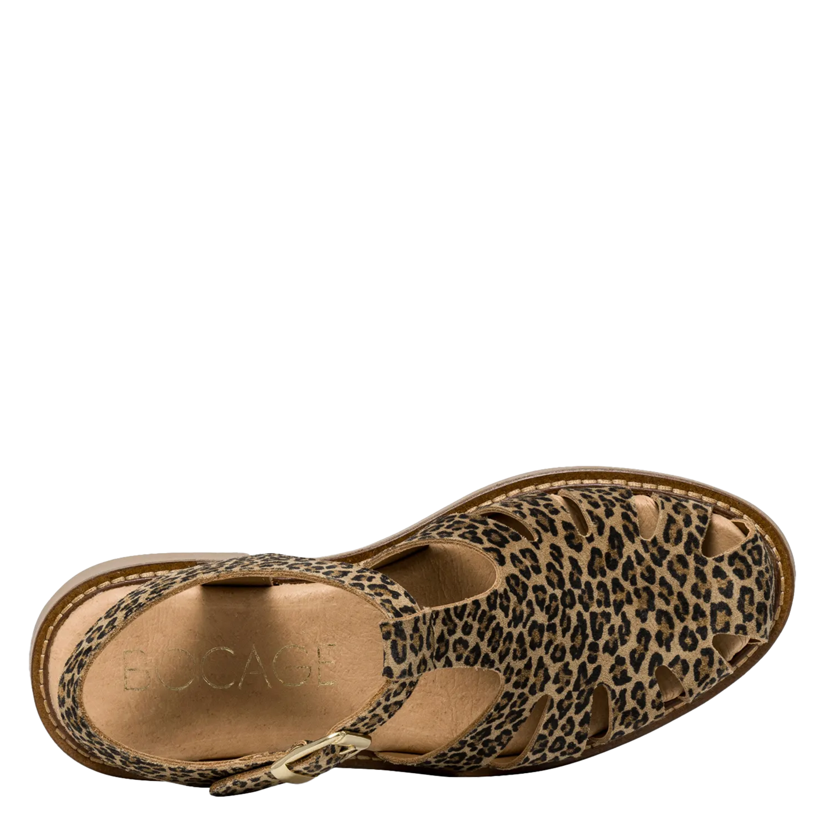 Flache Sandalen aus bedrucktem Veloursleder BOCAGE Mehrfarbig