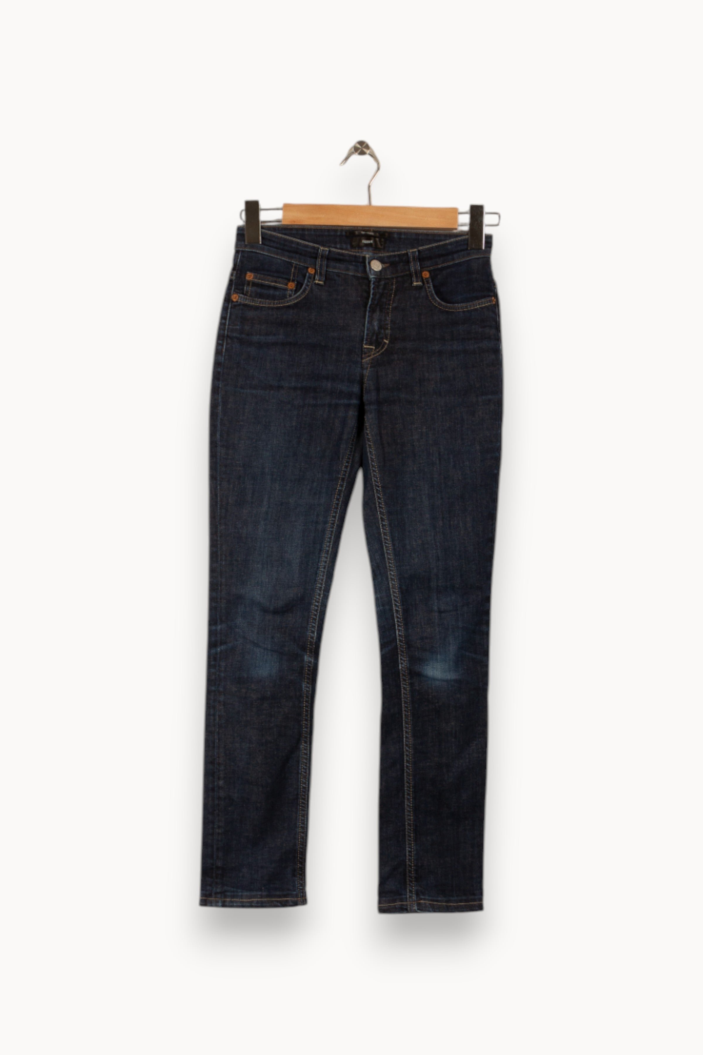 Cropped slim jeans with studs FILIPPA K - Seconde Main Blue