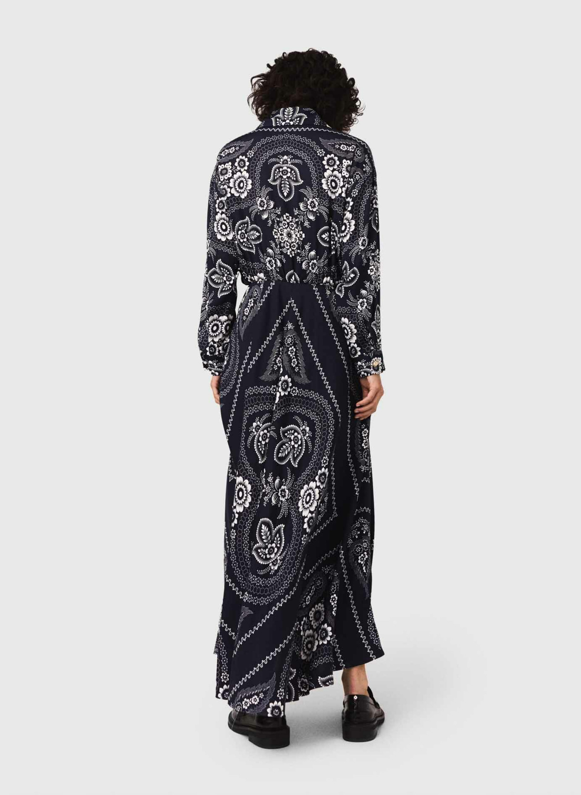 Robe chemise longue col classique MAJE Bleu