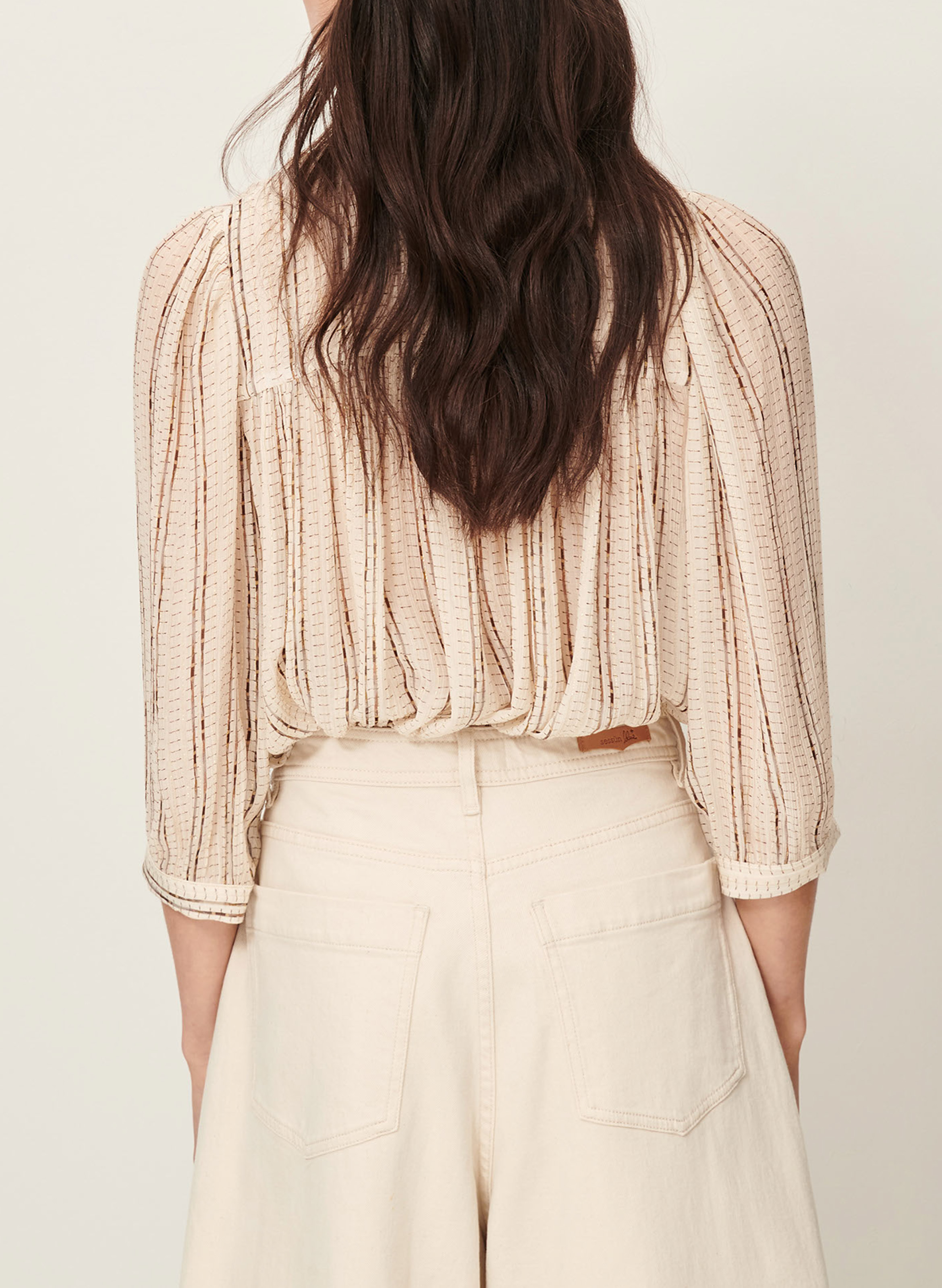 Blouse imprimé et volantée SESSUN Beige