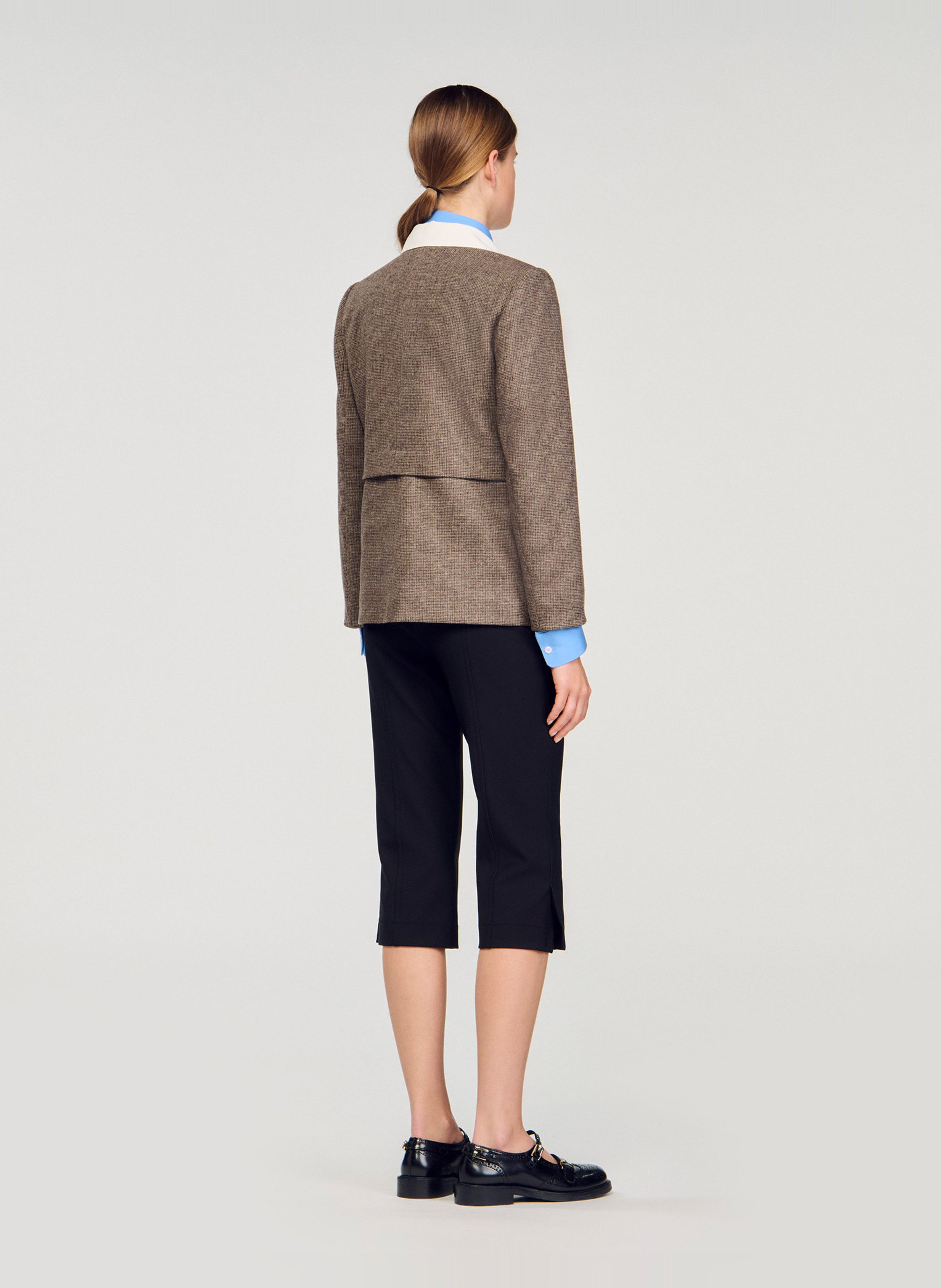 Rechte blazer met print SANDRO Bruin