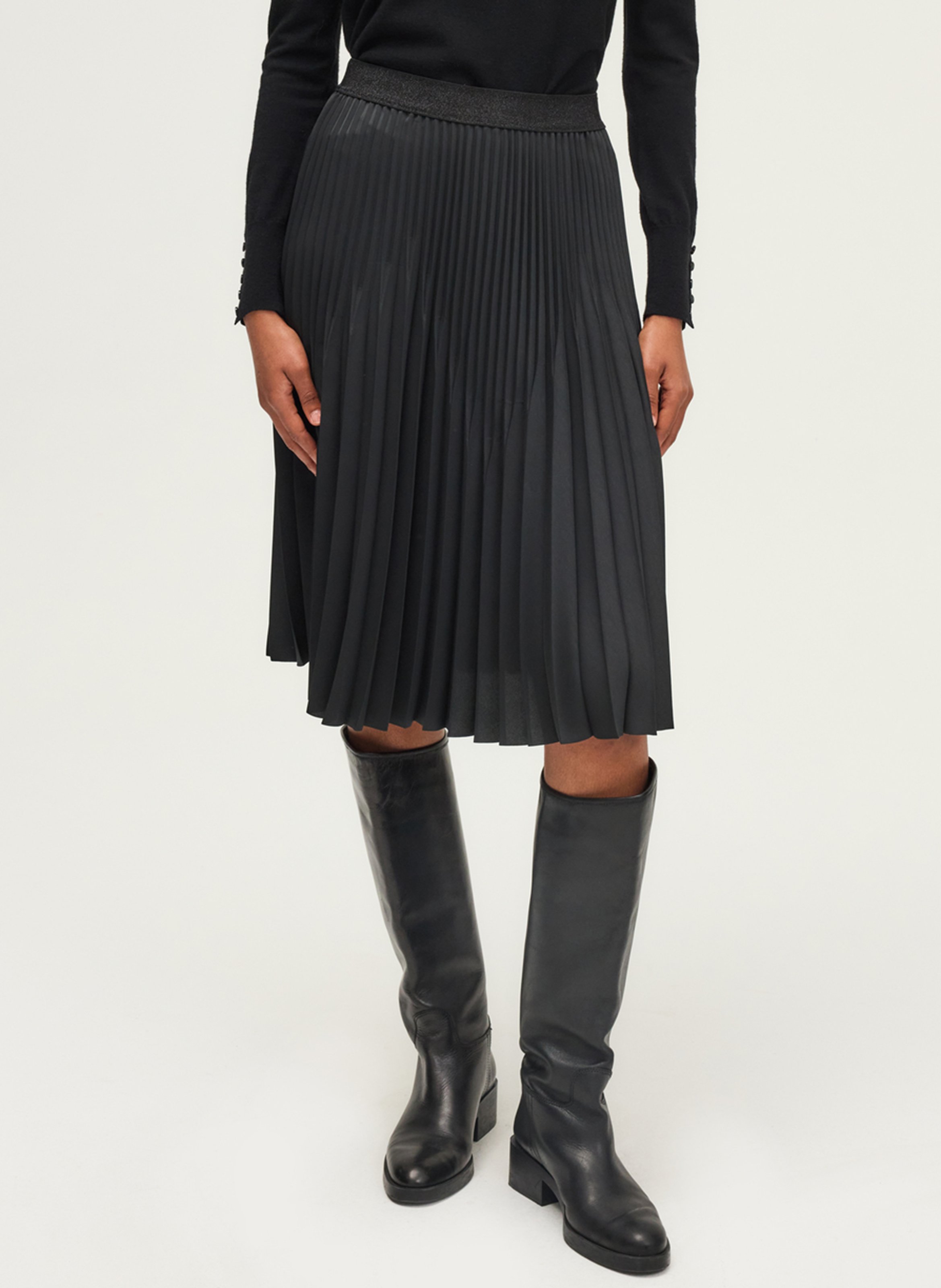 Short flared pleated skirt PABLO Black