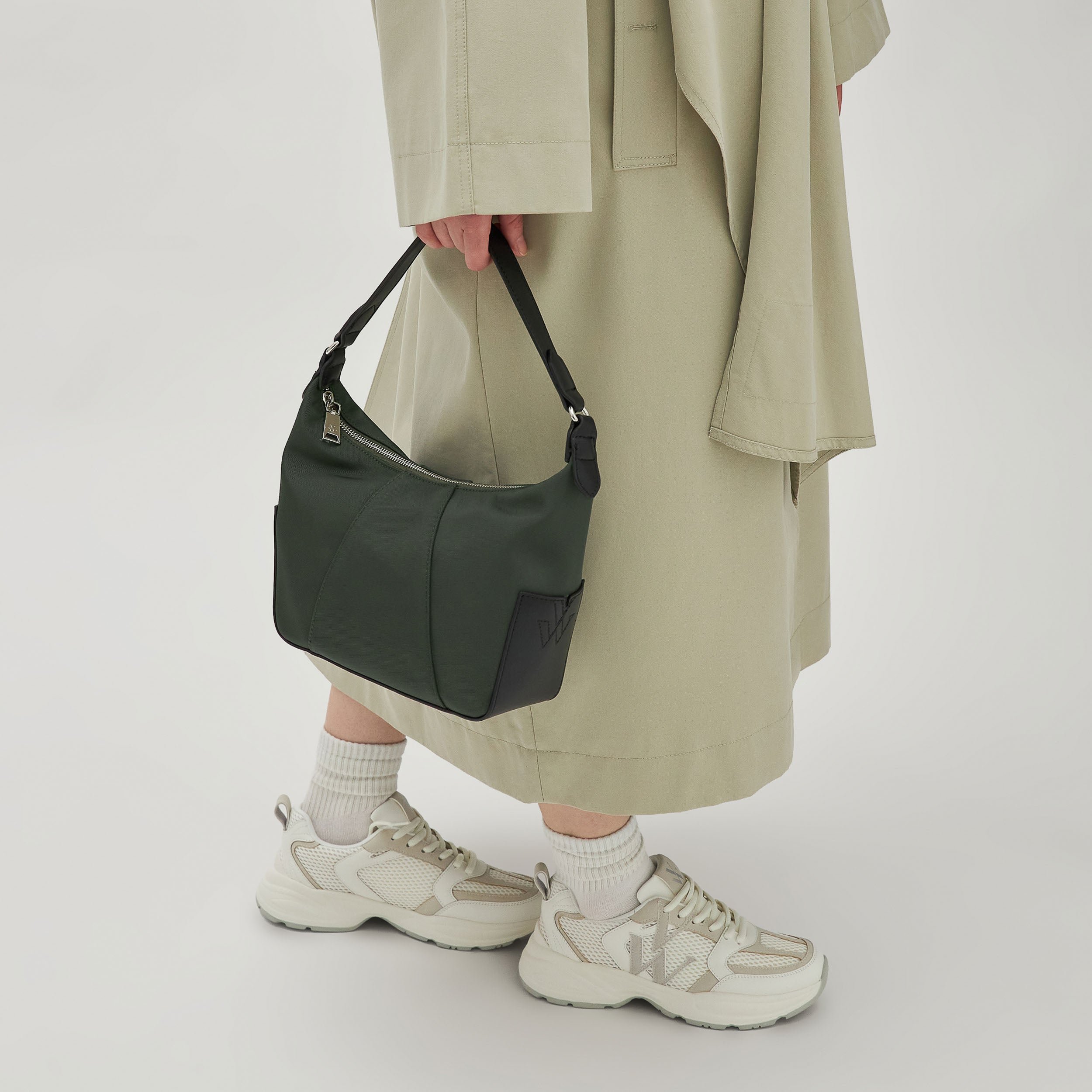 Small nylon hobo bag VANESSA WU Green