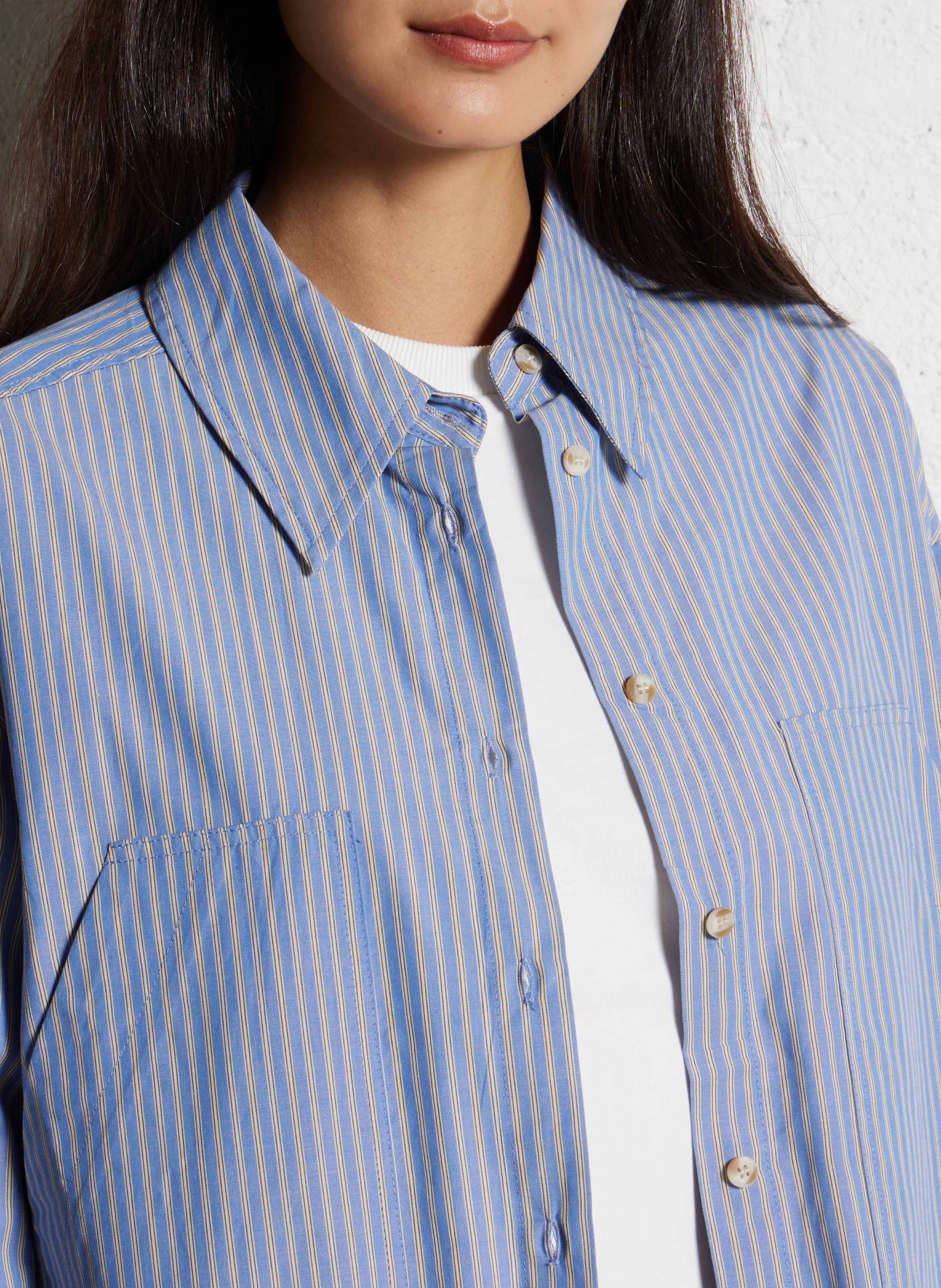 Chemise oversize rayée en coton SEE U SOON Bleu