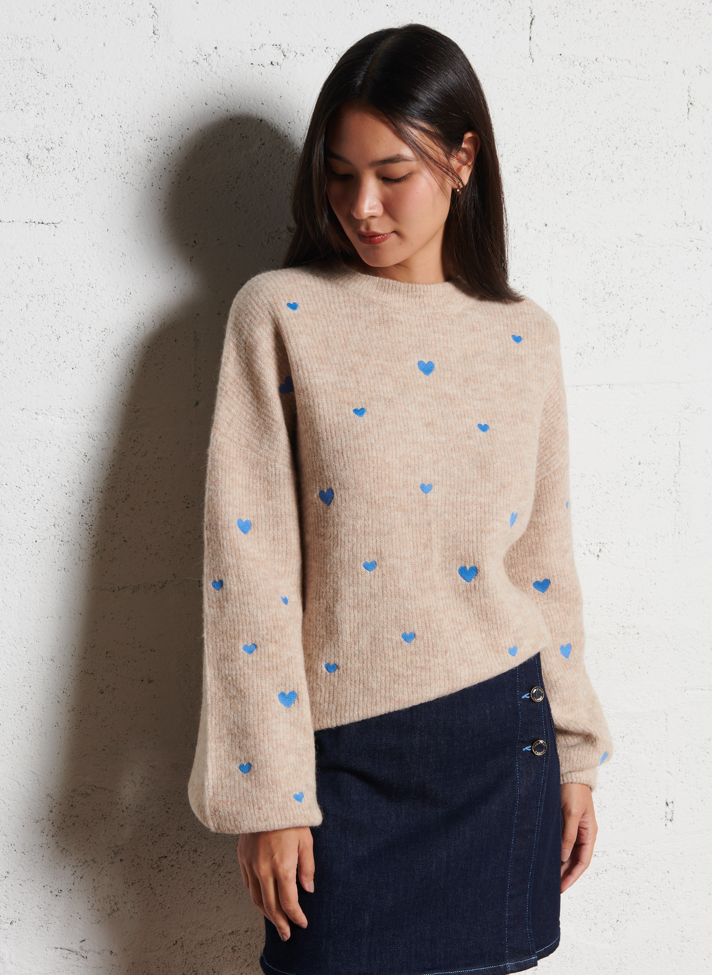 Pull col rond  FABIENNE CHAPOT Blanc