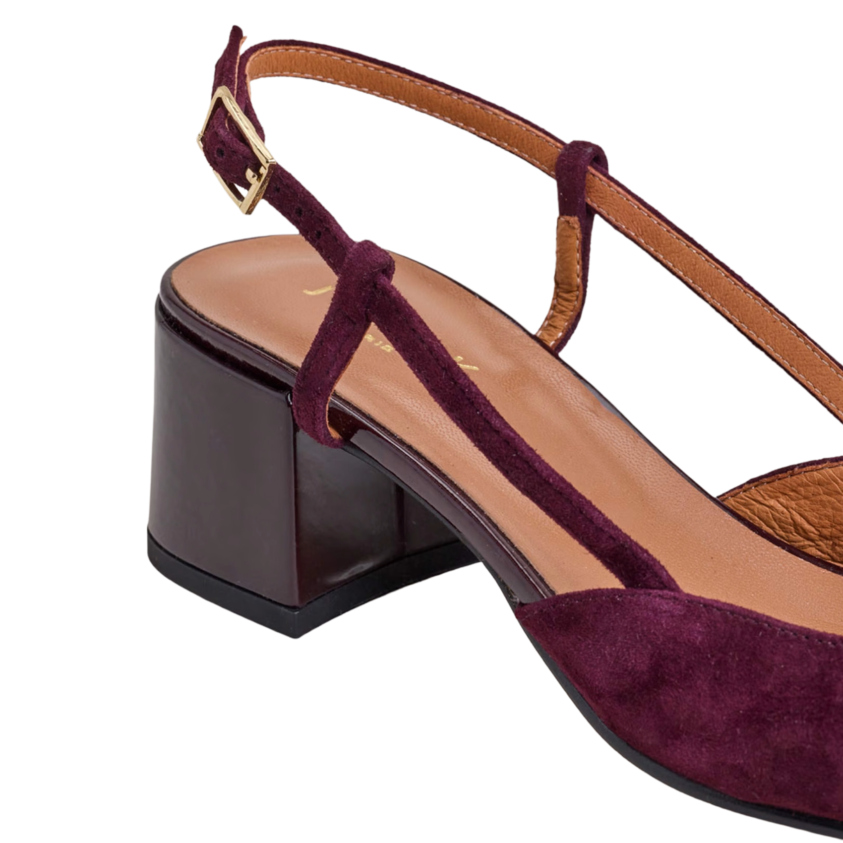 Two-tone leather slingback sandals JONAK Red