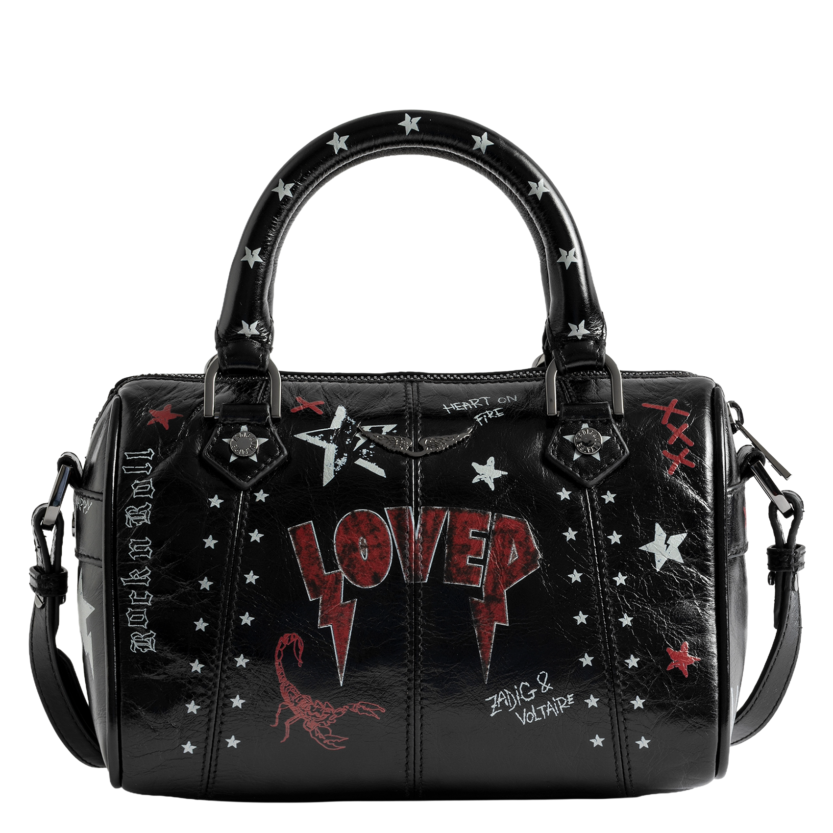 Bowlingtas van nerfleer met rits ZADIG&VOLTAIRE Zwart