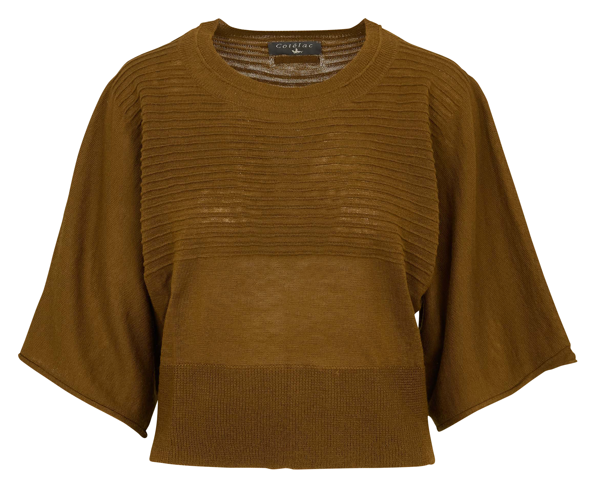 Pull droit col ronden laine COTELAC Vert