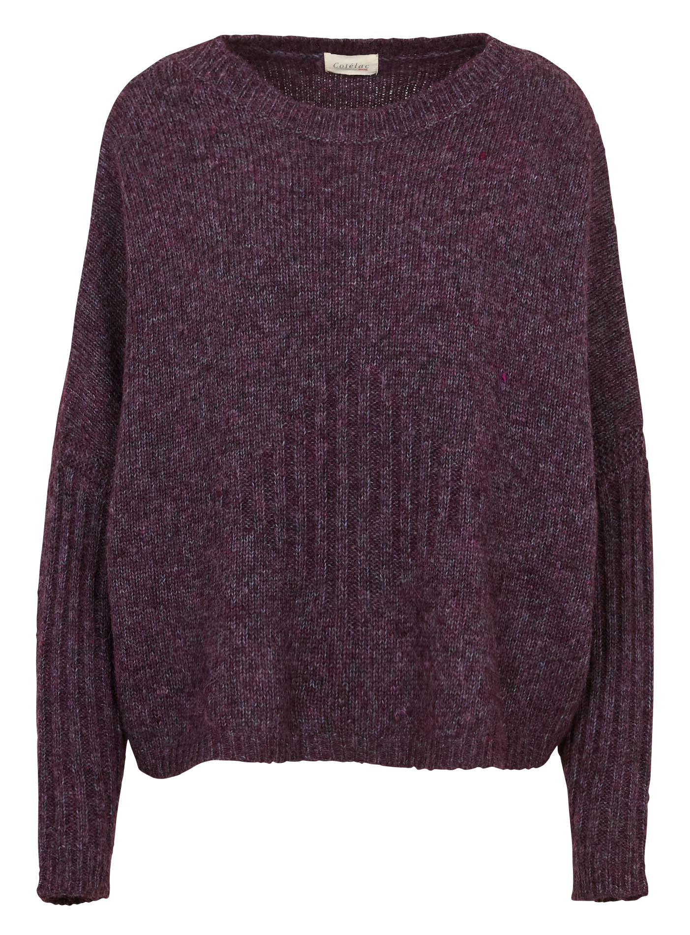Oversize-Rundhalspullover aus Baumwoll-Mix ACOTE Violett