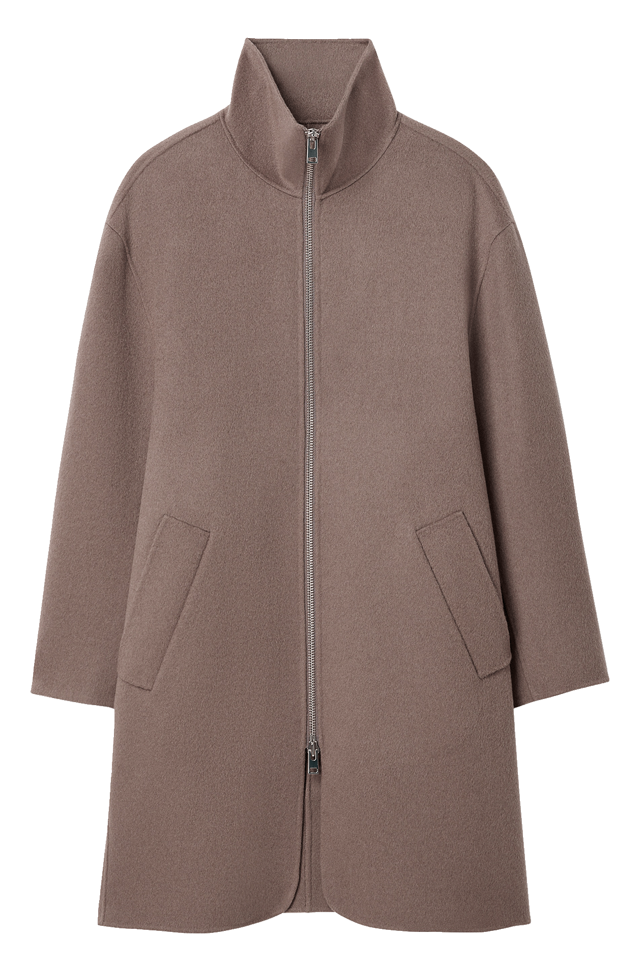 Einfarbiger Wollmantel mit Stehkragen FILIPPA K Braun