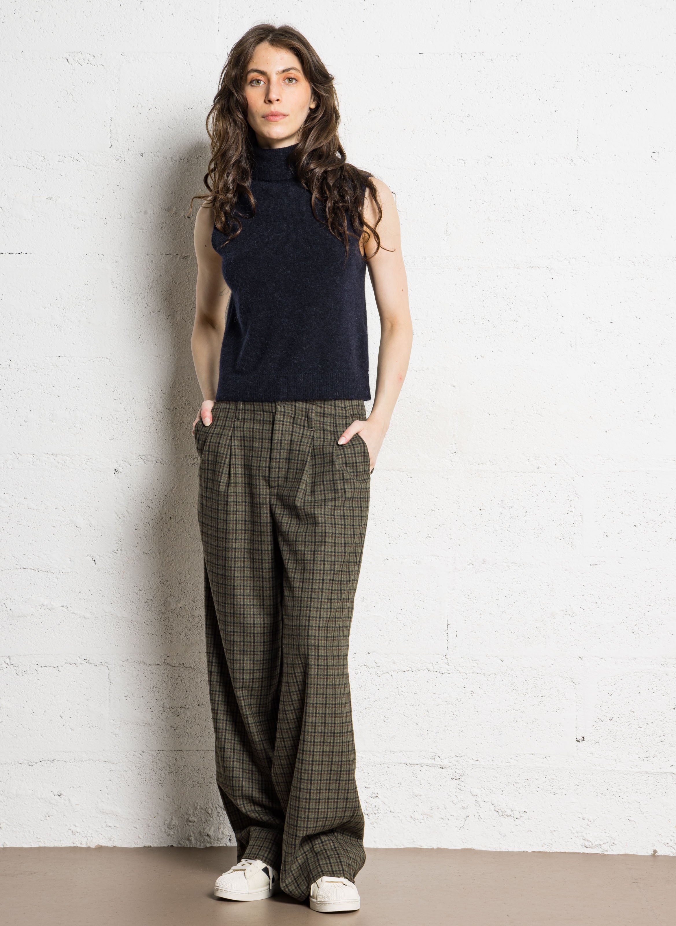 Declic wool-blend loose-fit trousers BENSIMON Khaki