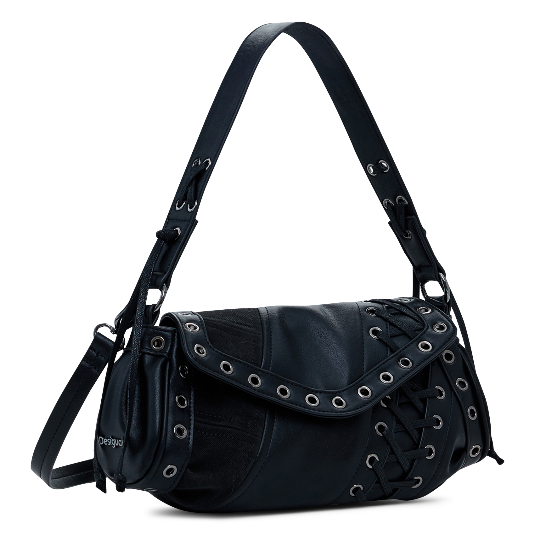 Sac baguette effet cuir à clous DESIGUAL Noir