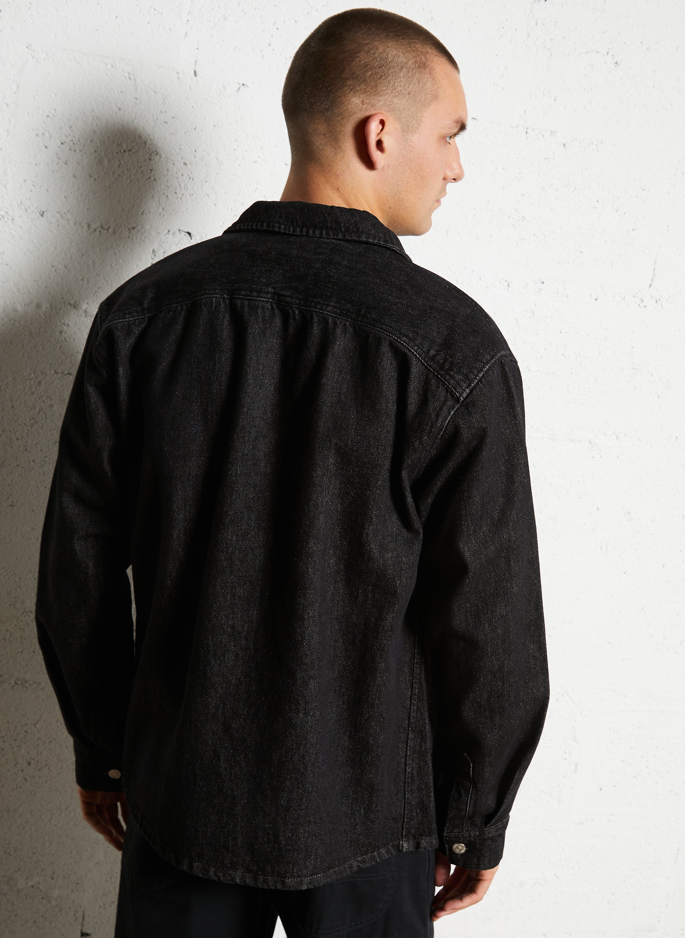 Cotton overshirt with classic collar SOLID Multicolored