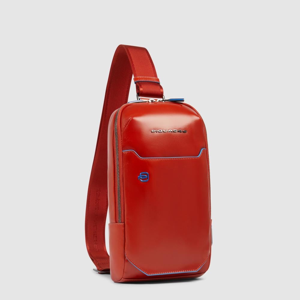 Customizable leather chest bag for iPad® mini PIQUADRO Brown