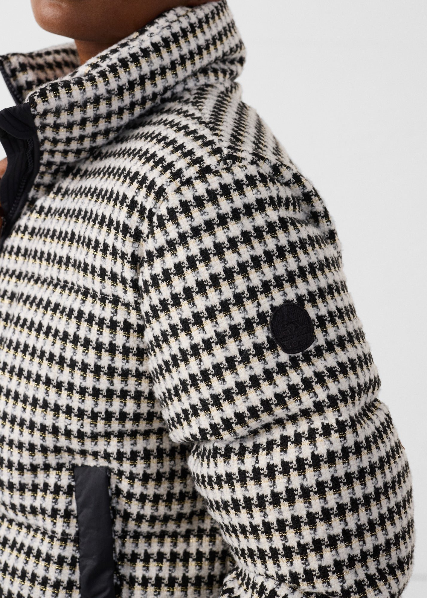 Puffer cold weather jacket natural/black akira multicolor White