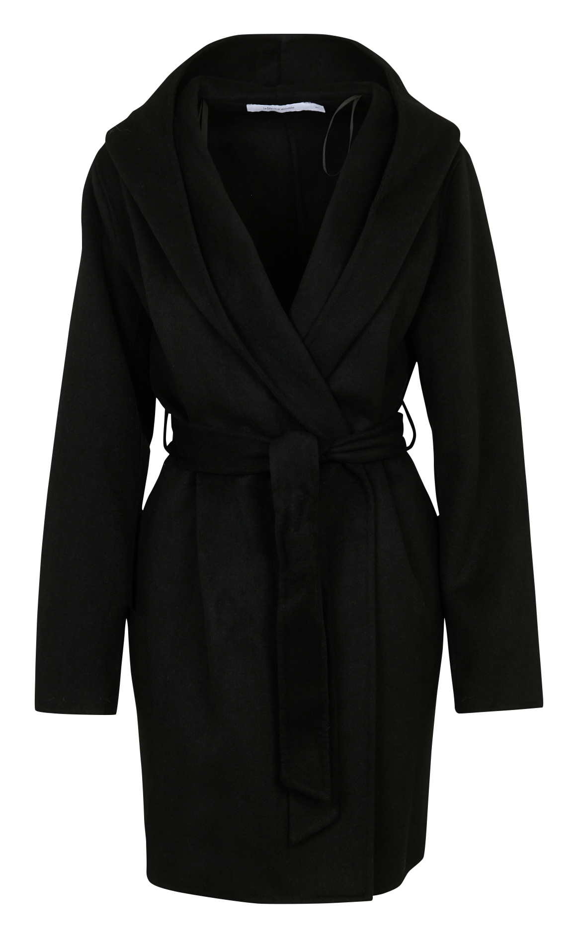 Gerader Mantel mit Schalkragen aus recycelter Mischwolle LA FEE MARABOUTEE Schwarz