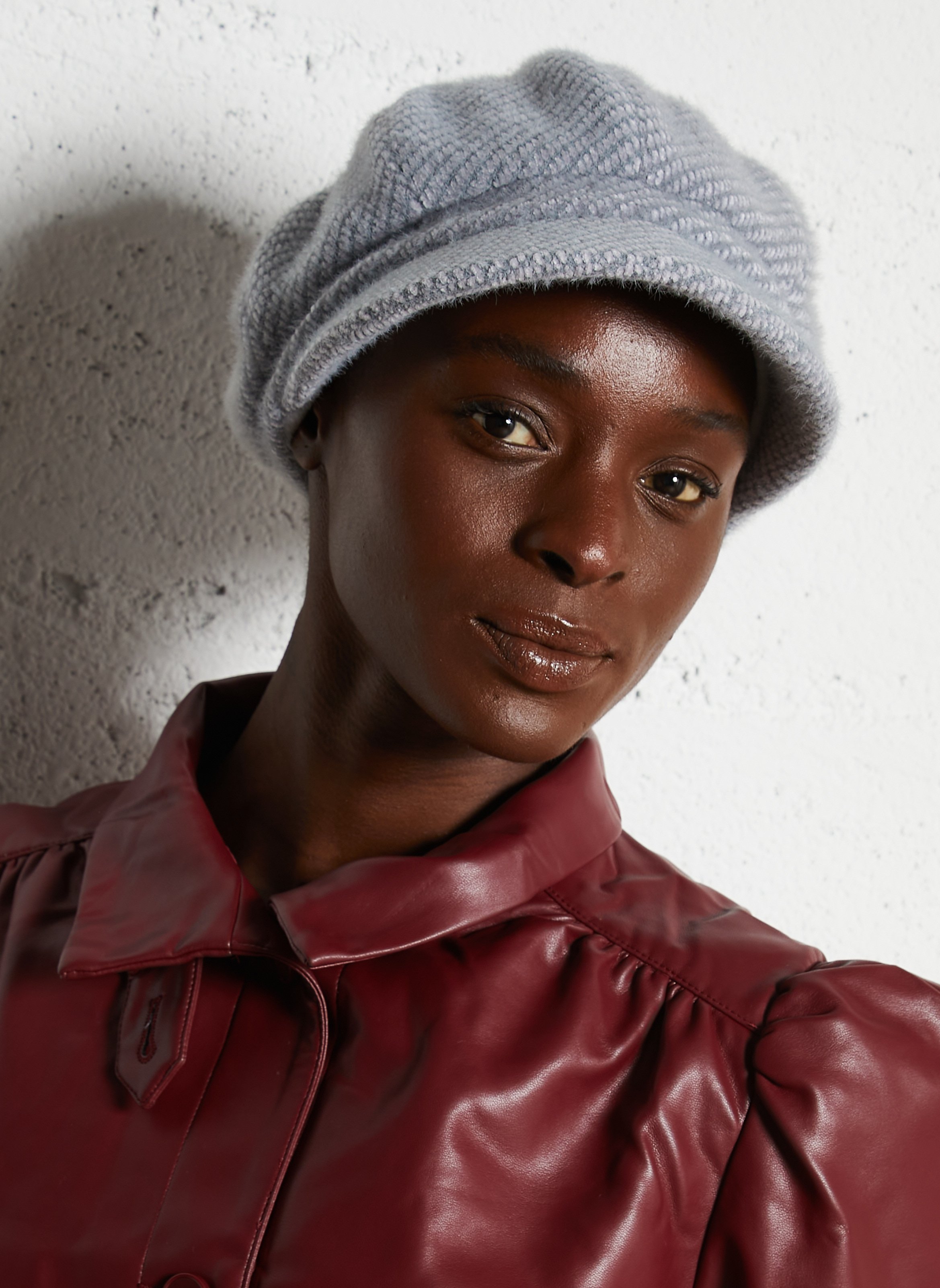 Knitted faux fur gavroche AU PRINTEMPS PARIS Grey