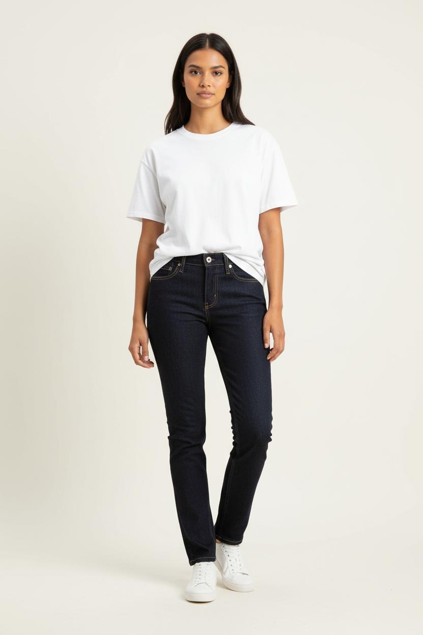 Cropped slim jeans with studs LEVI'S - Seconde main Blue
