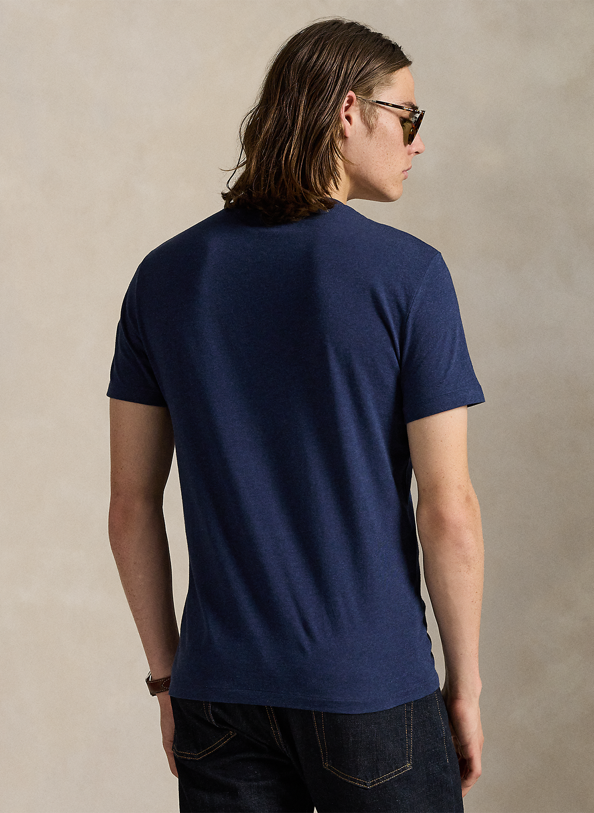 Slim-fit round-neck cotton T-shirt POLO RALPH LAUREN Blue