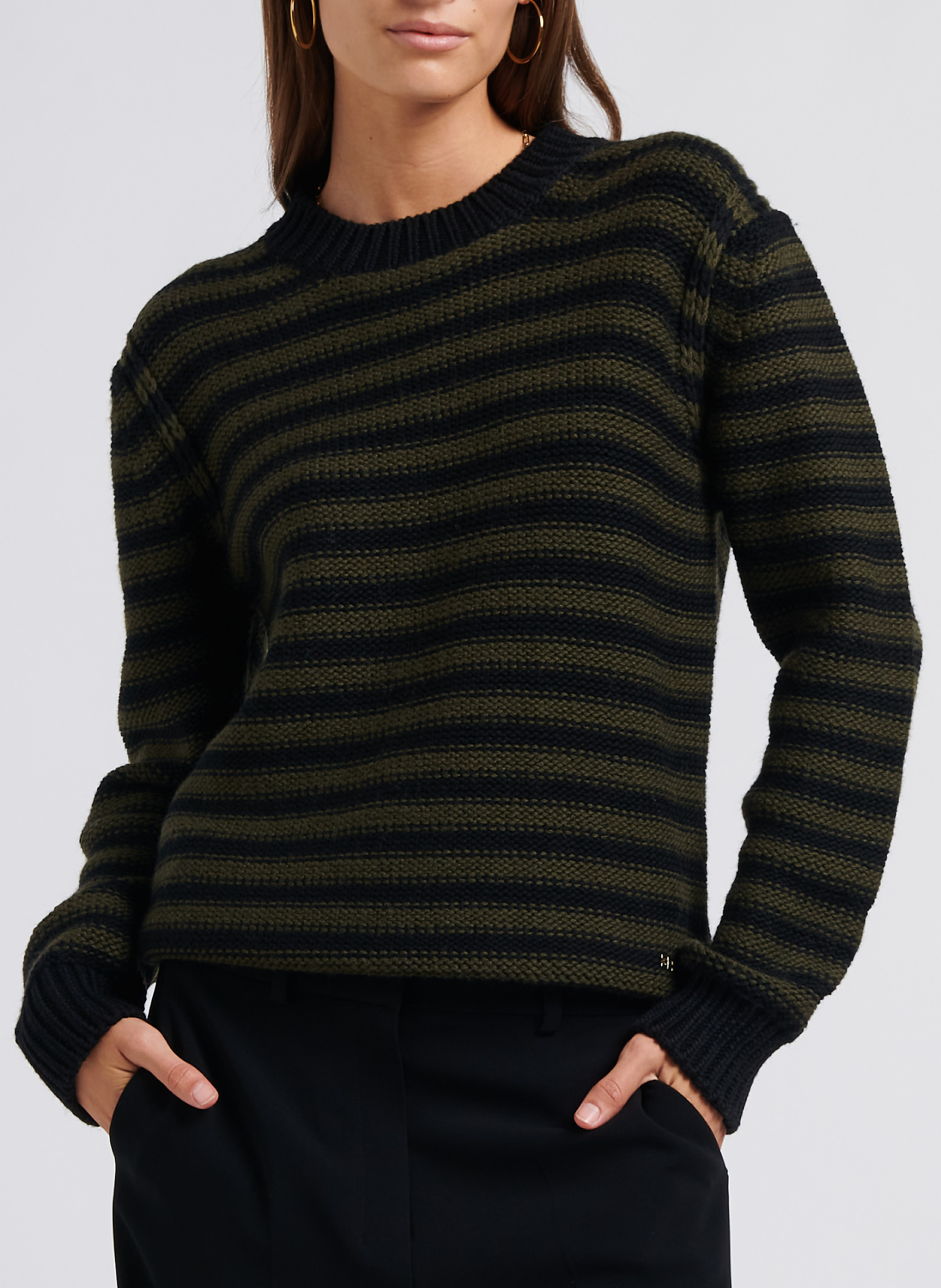 Gestreifter Rundhalspullover aus Wolle SONIA RYKIEL Gestreift