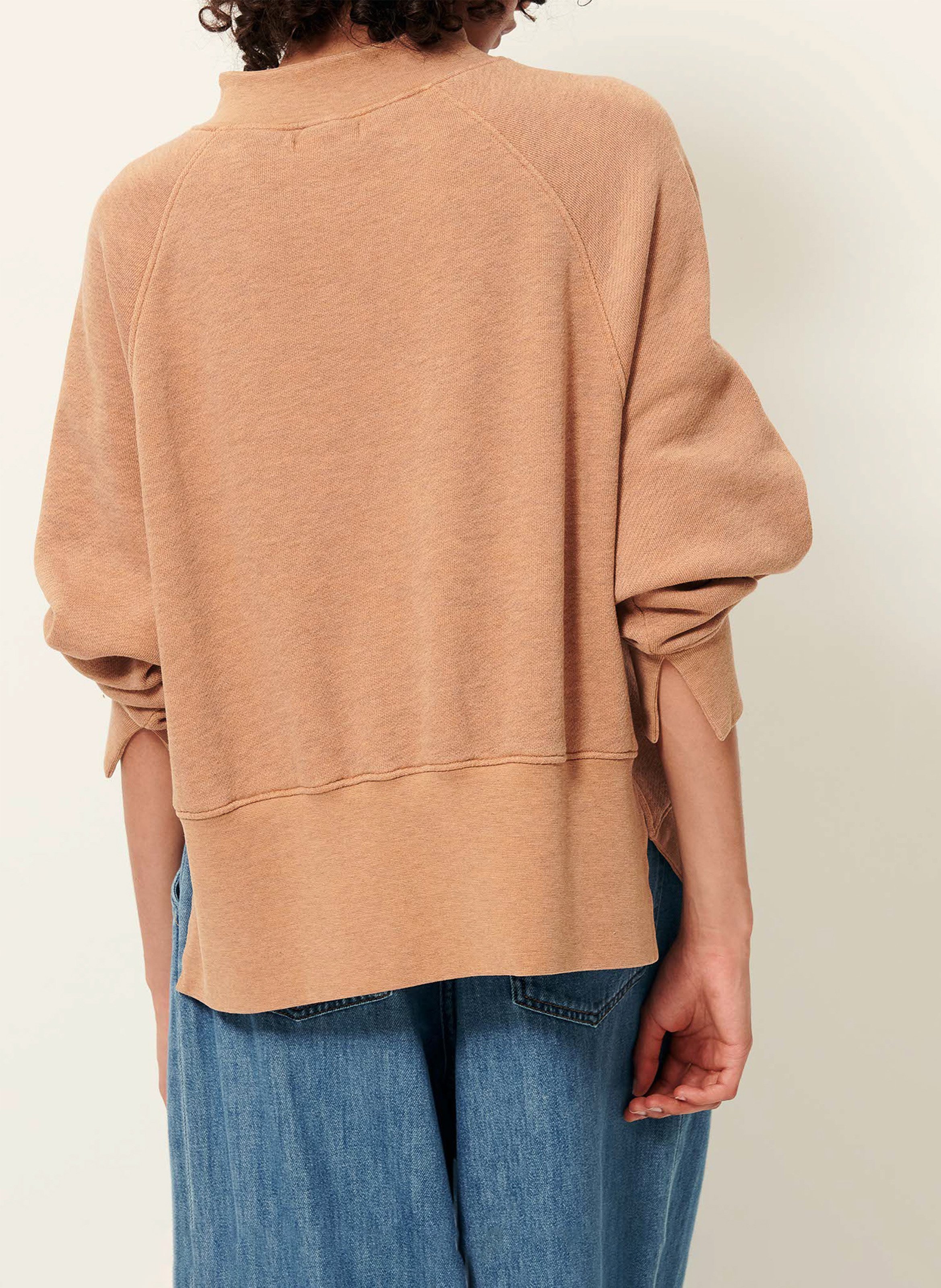 Rundhals-Sweatshirt aus Baumwoll-Mix SESSUN Beige