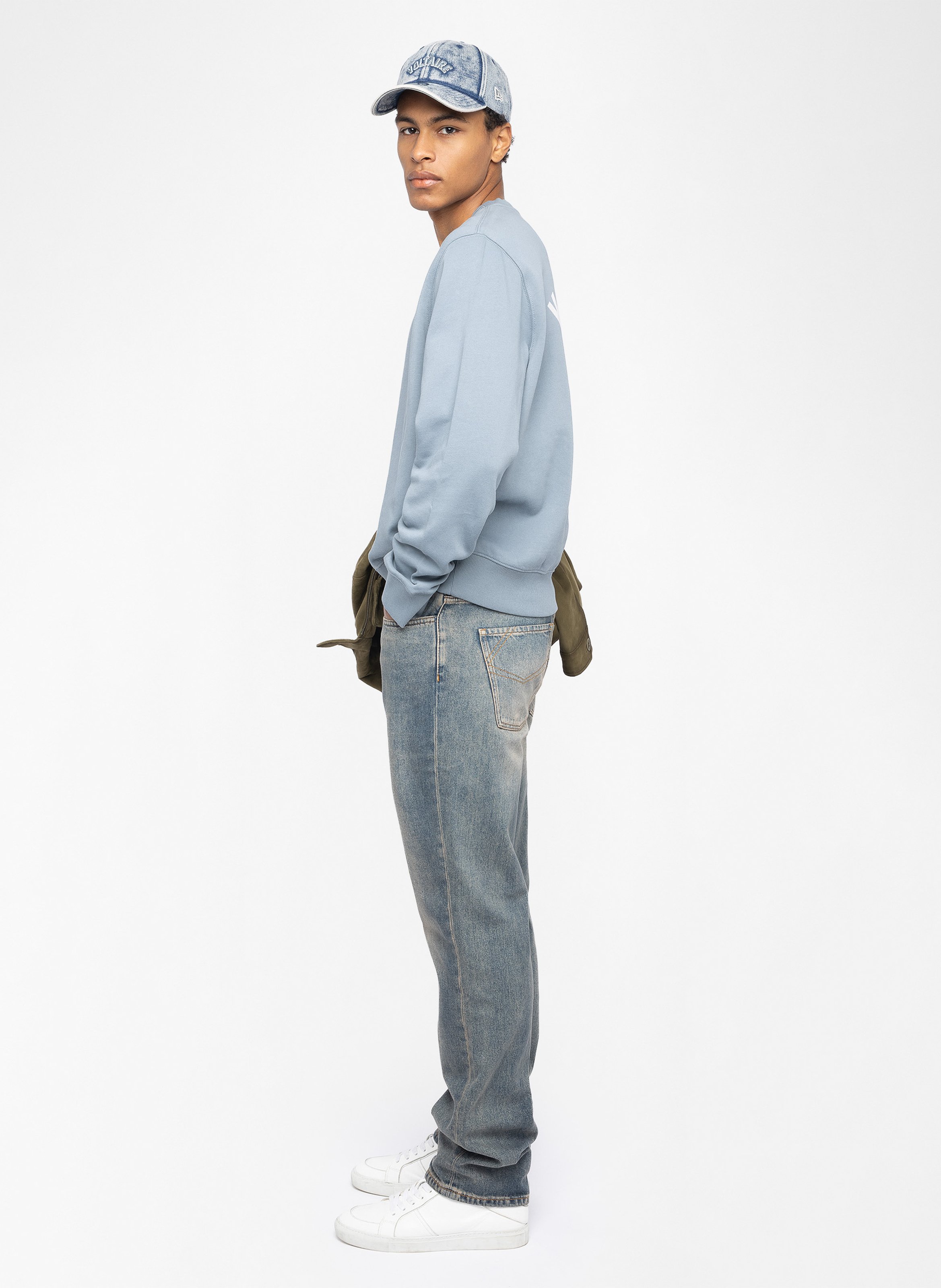 Straight-cut cotton round-neck sweater ZADIG&VOLTAIRE Blue