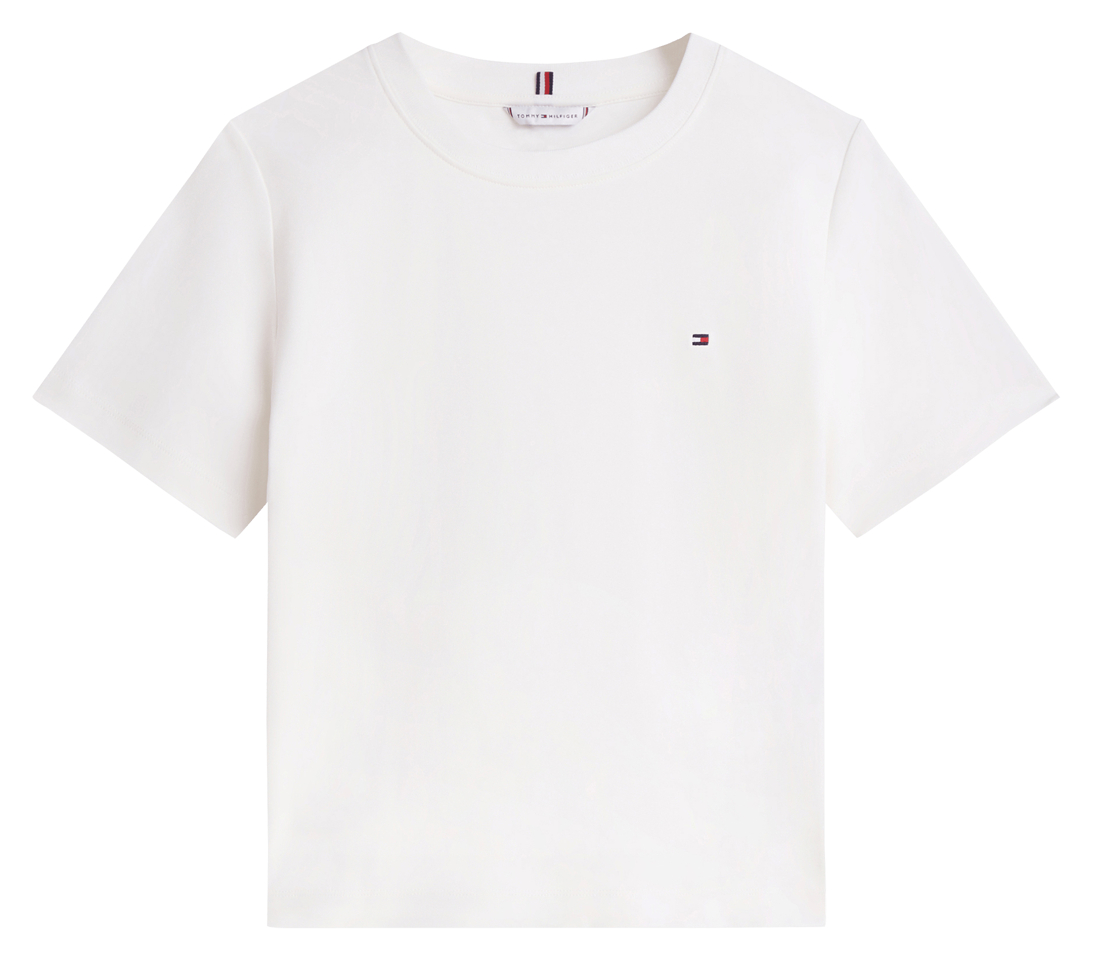 Tee-shirt uni à logo en coton TOMMY HILFIGER Weiss