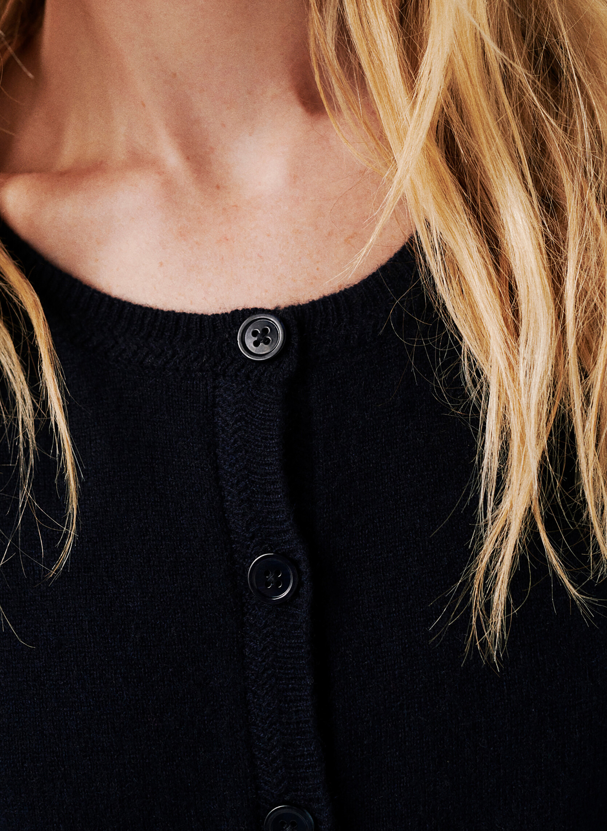 Gilet en cachemire col rond CAROLL Bleu