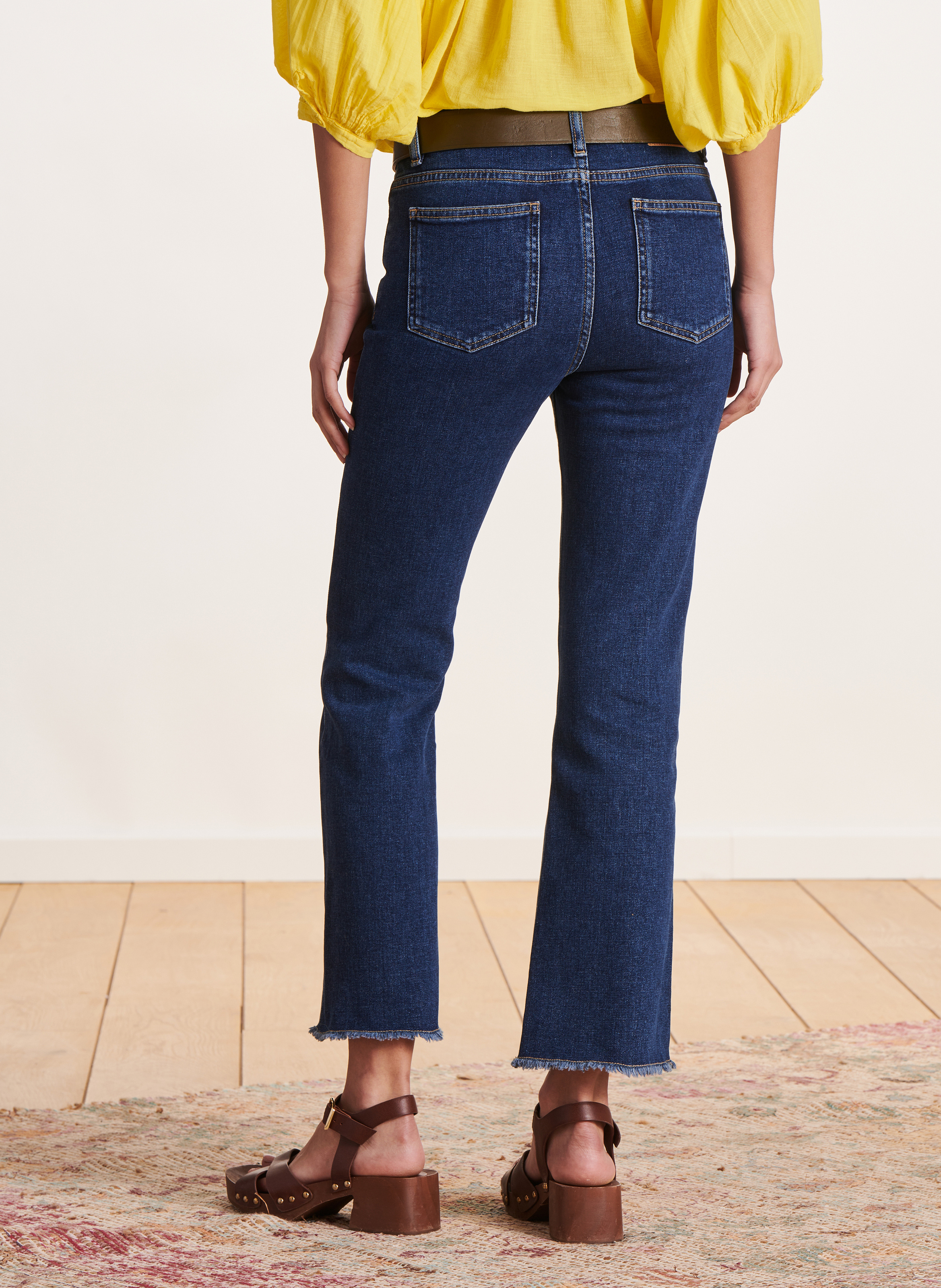 Jean cropped en coton bio LA FEE MARABOUTEE Bleu