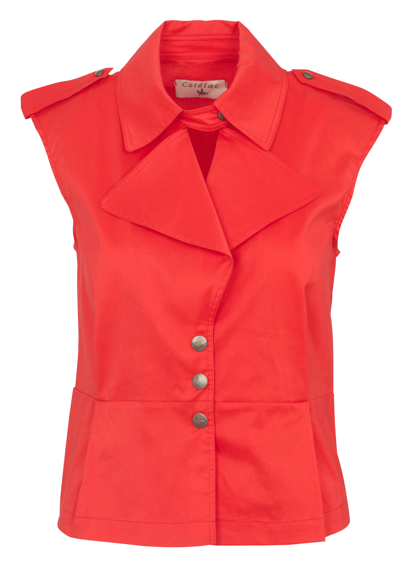 Cotton and wool shirt with tailored collar COTELAC Red